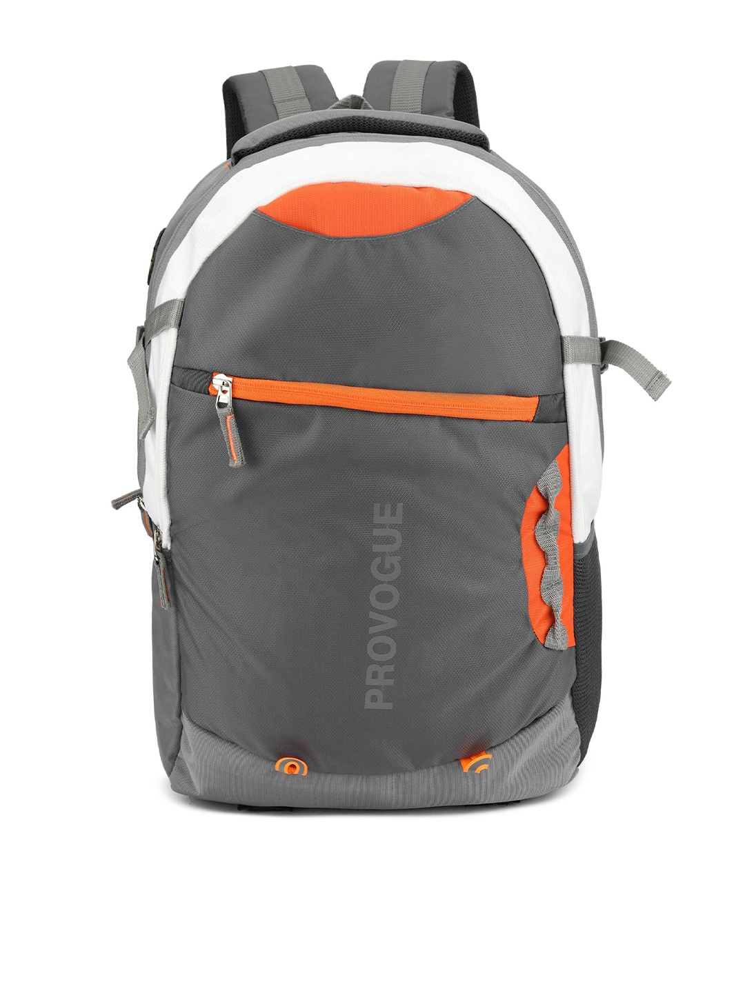 

Provogue Unisex Grey & Orange Colourblocked Backpack with Rain Cover