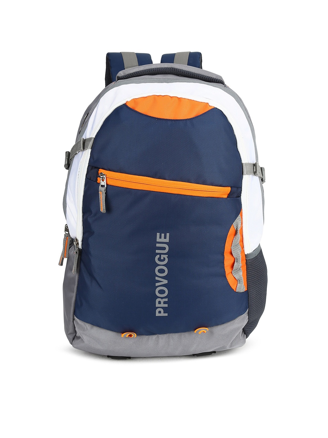 

Provogue Unisex Navy Blue & Grey Reflective Strip Backpack With Rain Cover