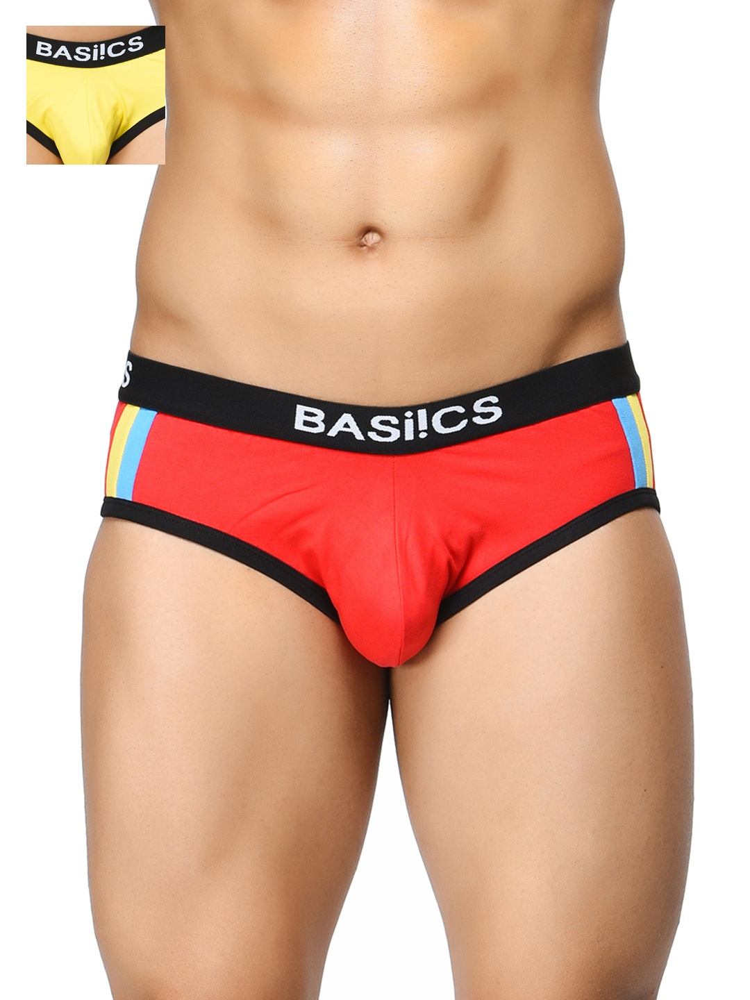 

BASIICS by La Intimo Pack of 2 Briefs BCSBR030B036, Red