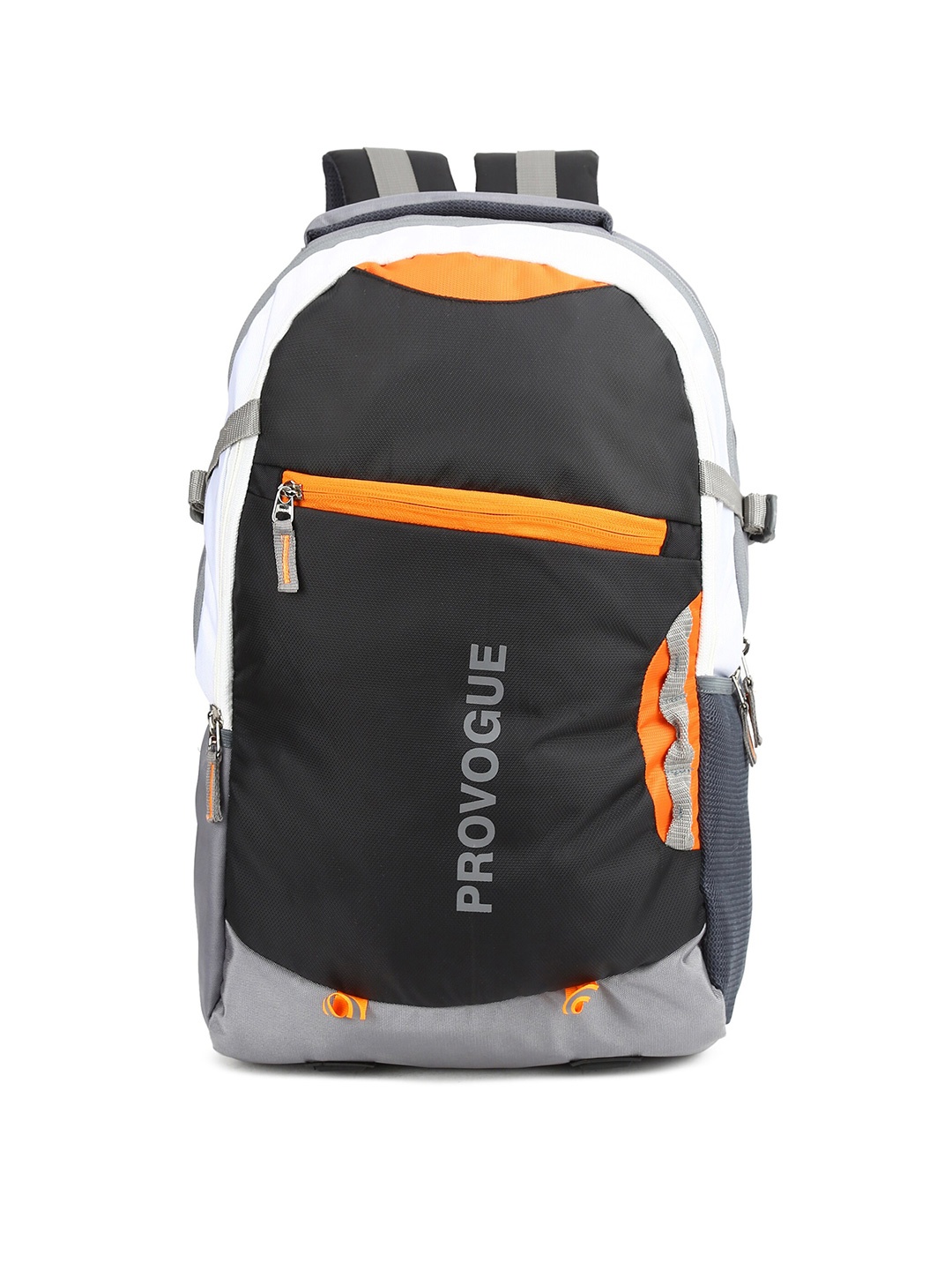 

Provogue Unisex Black, White & Grey Colourblocked Laptop Backpack with Reflective Strip