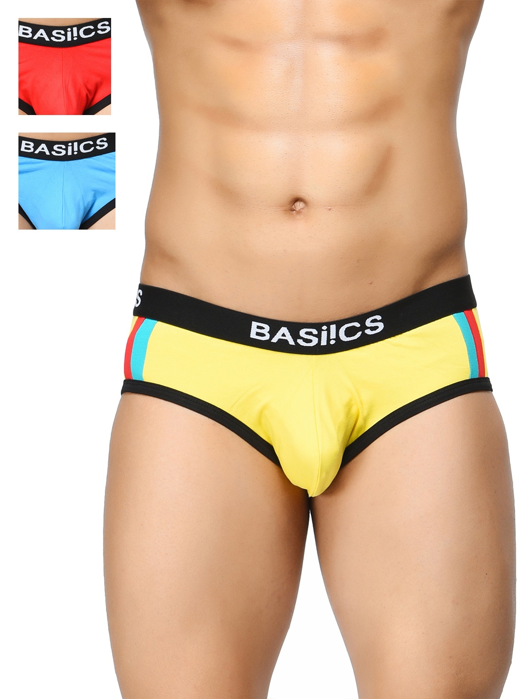 

BASIICS by La Intimo Pack of 3 Briefs BCSBR030C136, Red