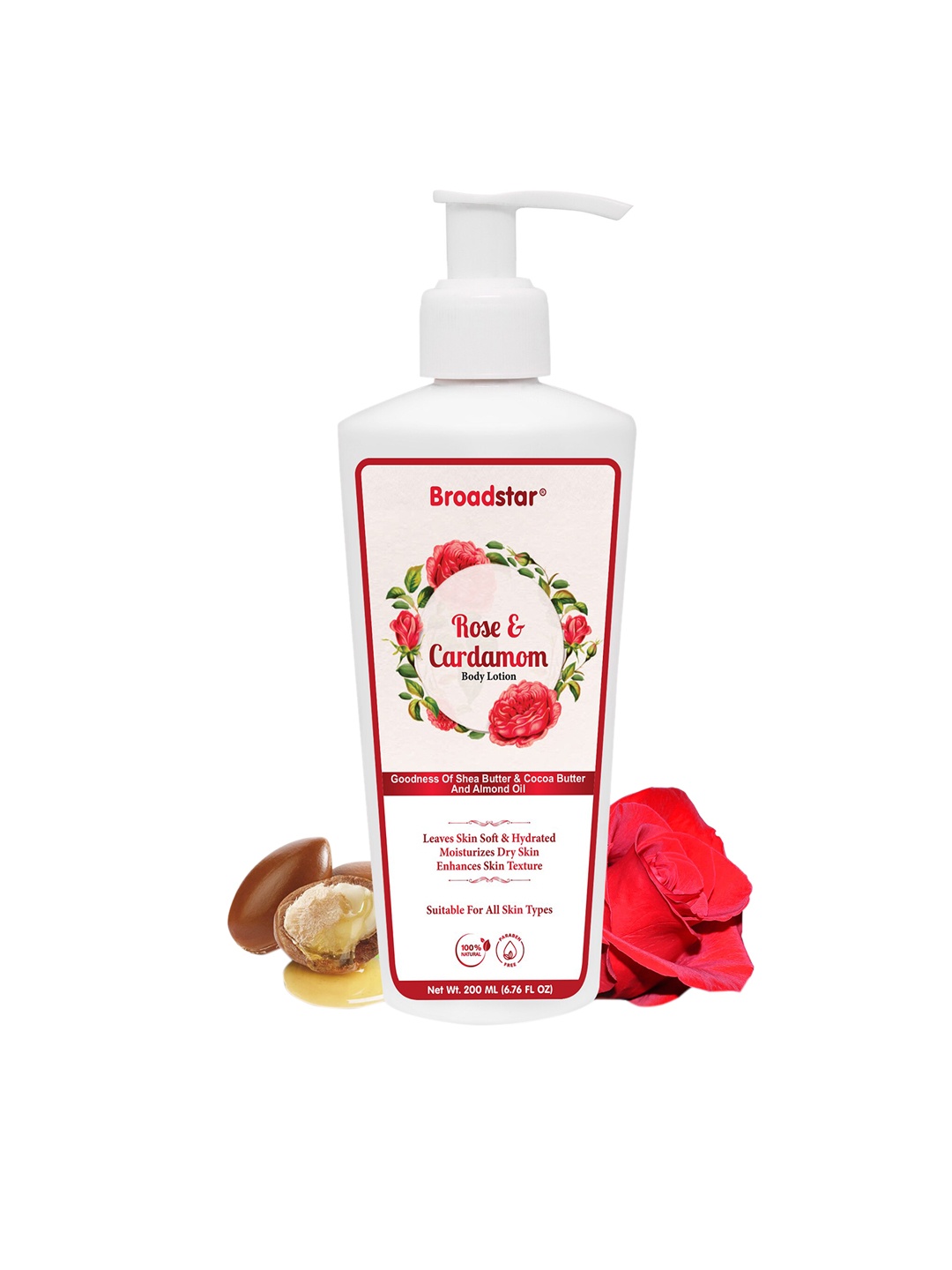 

BROADSTAR Rose & Cardamom Body Lotion with Shea-Cocoa Butter & Almond Oil 200 ml, Na