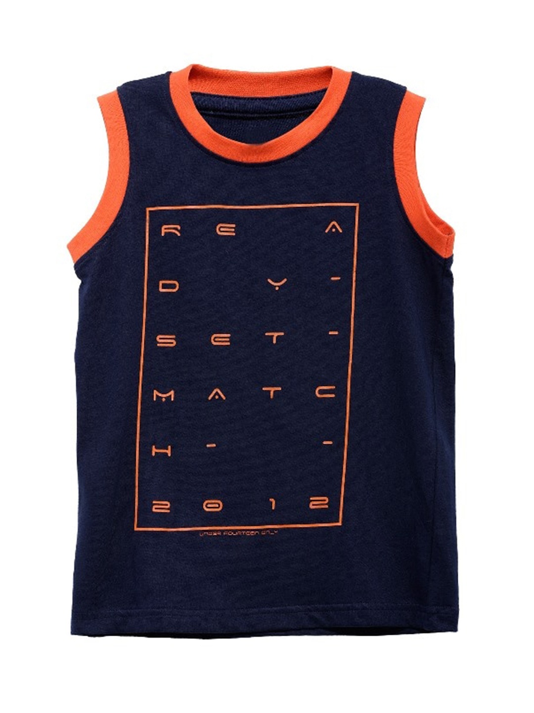 

UNDER FOURTEEN ONLY Boys Navy Blue Printed T-shirt