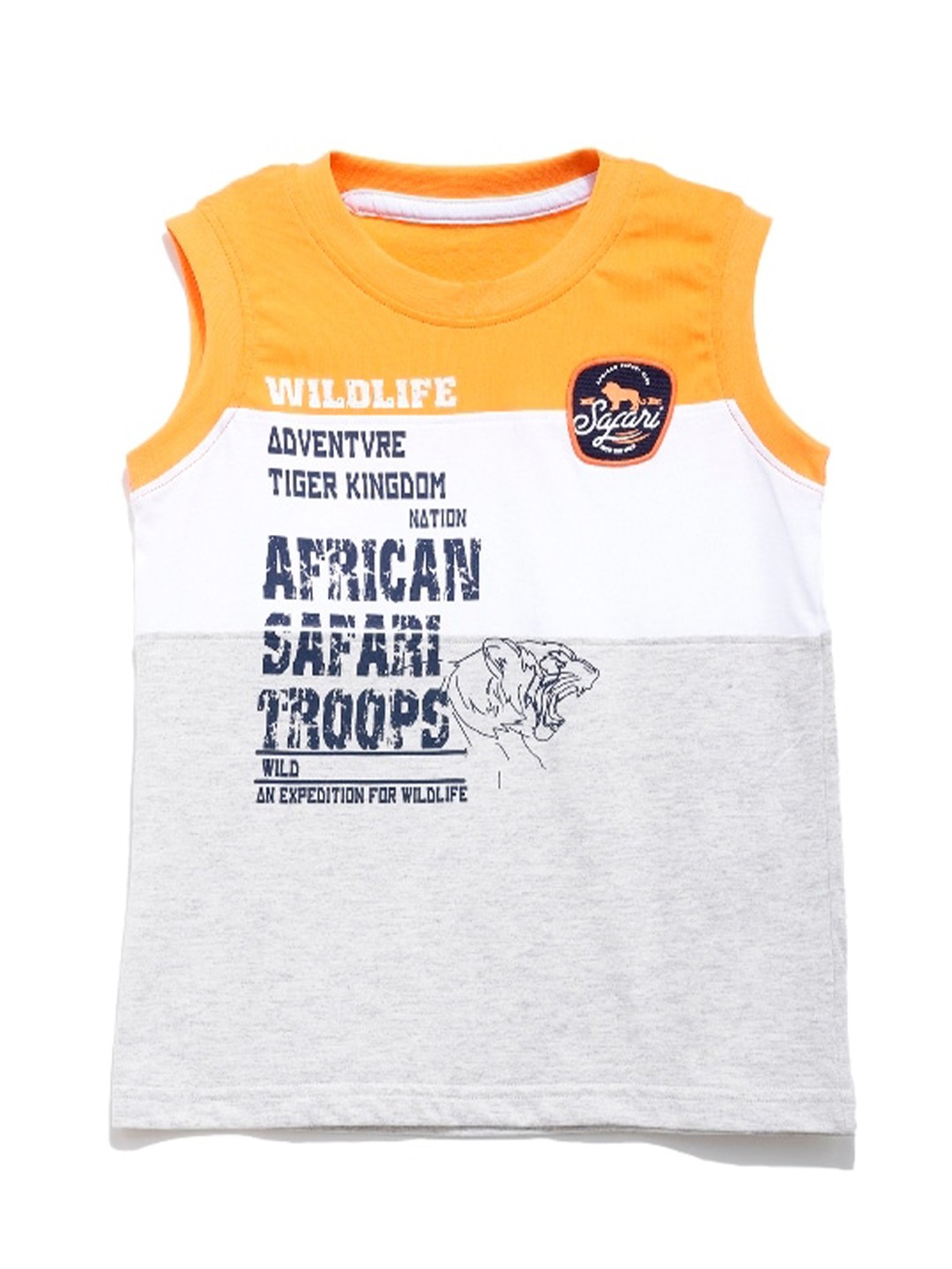 

UNDER FOURTEEN ONLY Boys Grey & Yellow Printed T-shirt