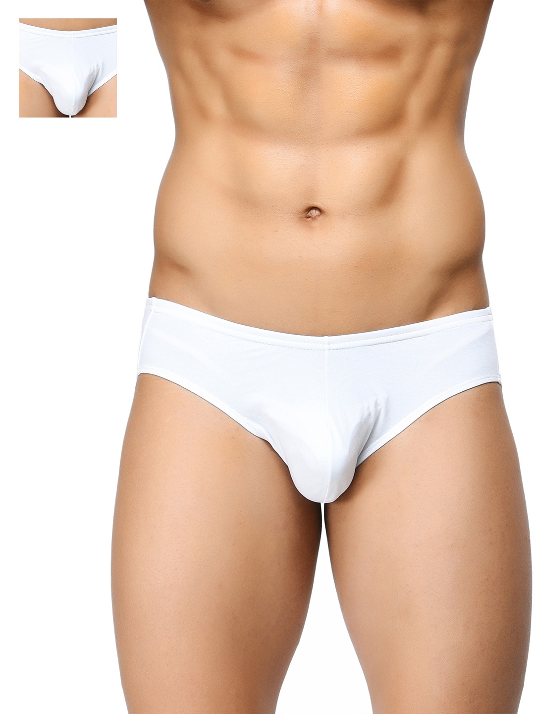 

BASIICS by La Intimo Men Pack of 2 White Briefs