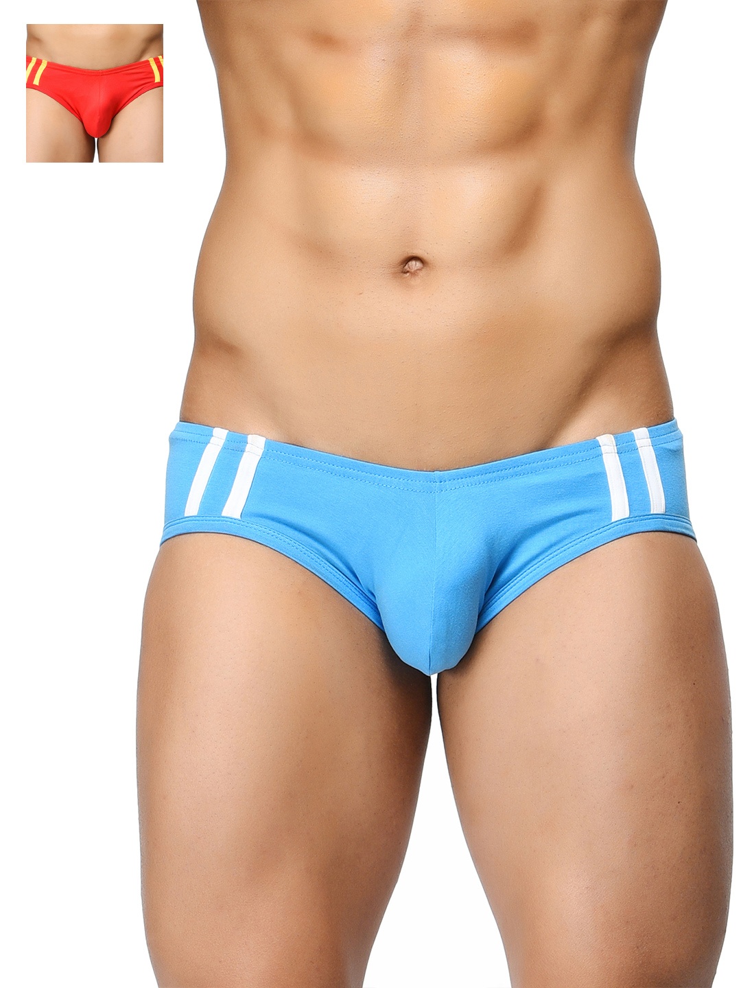 

BASIICS by La Intimo Men Pack of 2 Briefs, Red