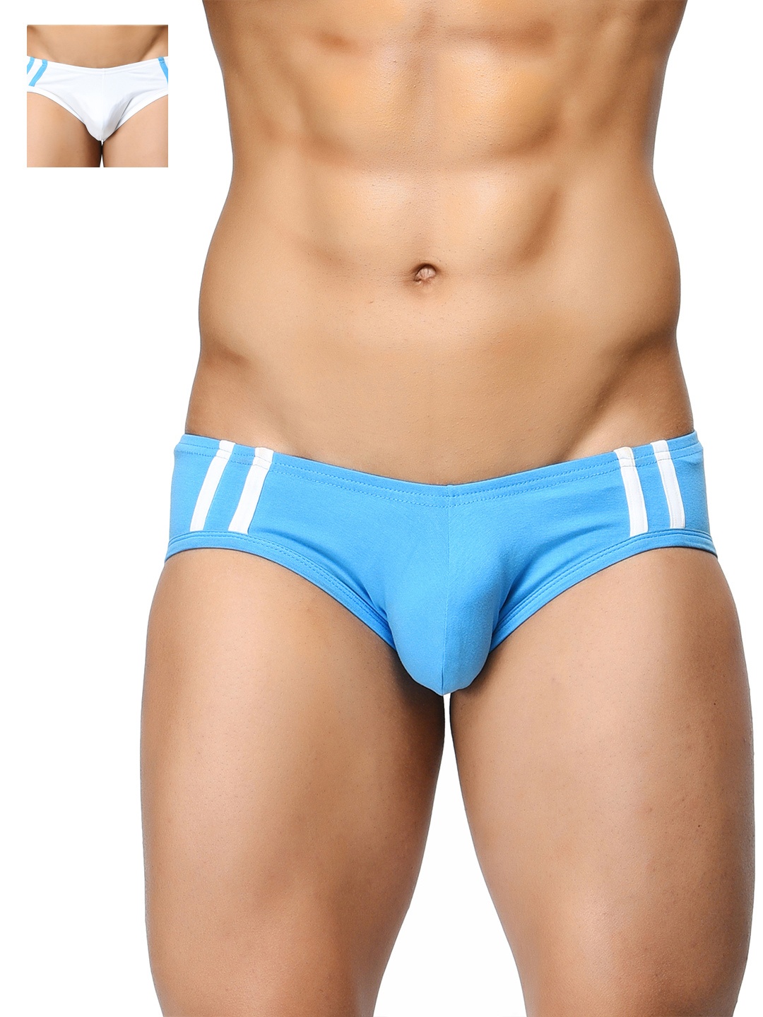 

BASIICS by La Intimo Men Pack of 2 Briefs, Blue