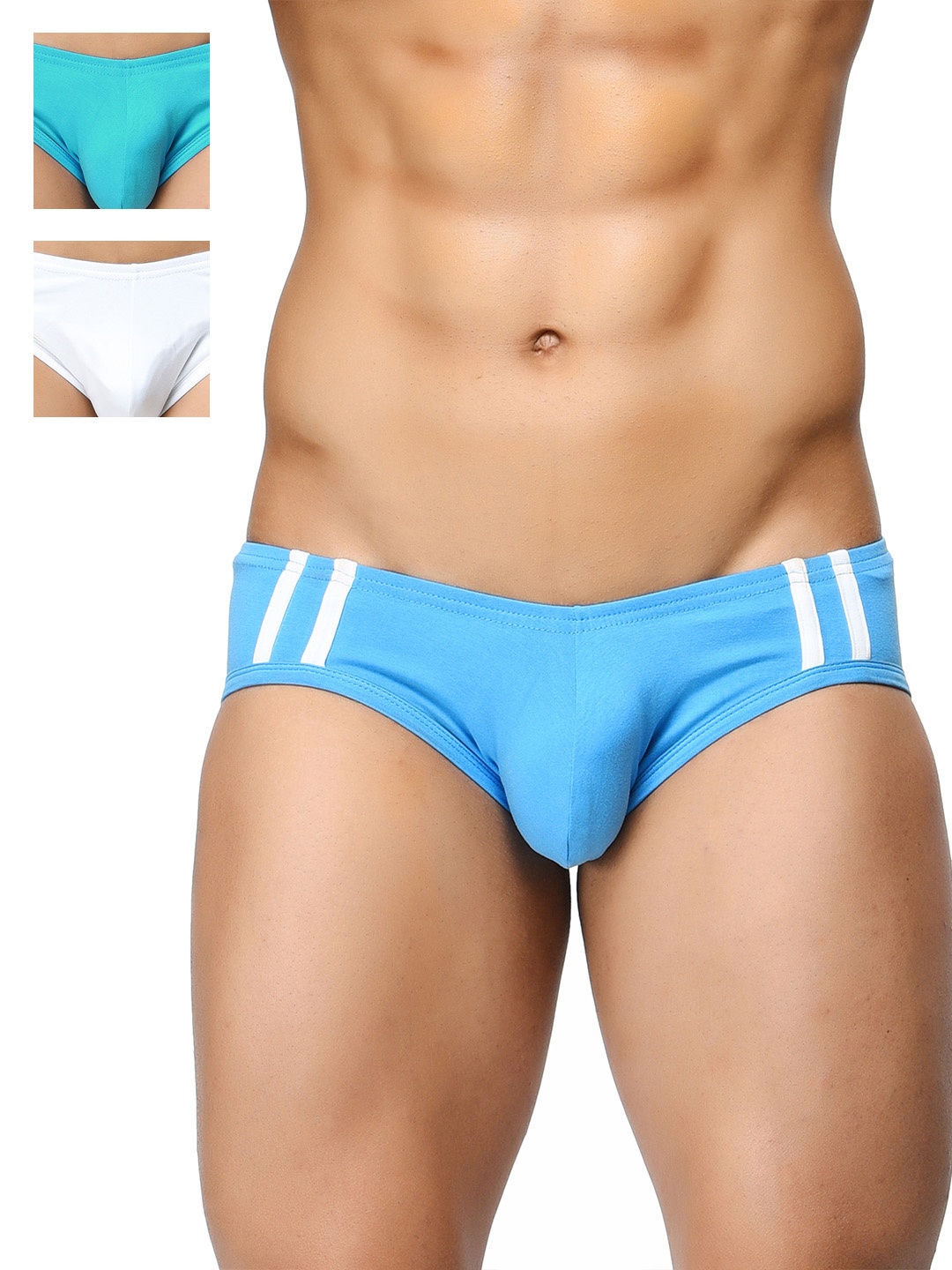 

BASIICS by La Intimo Men Pack of 3 Briefs BCSBR060C145, White