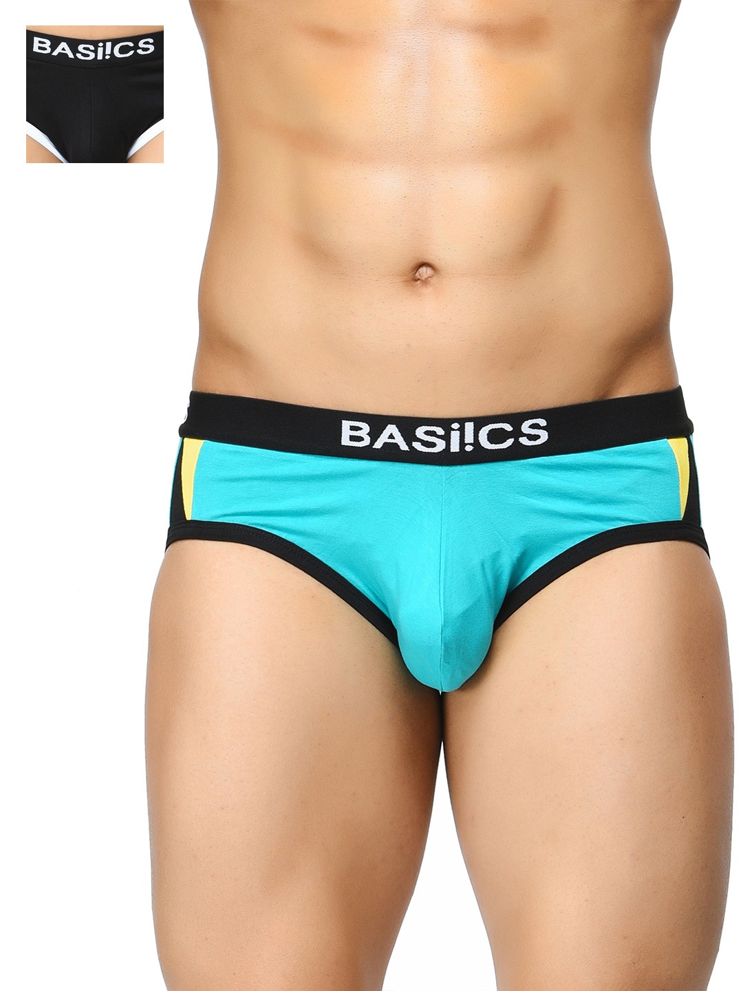 

BASIICS by La Intimo Men Pack of 2 Briefs BCSBR070B024, Black