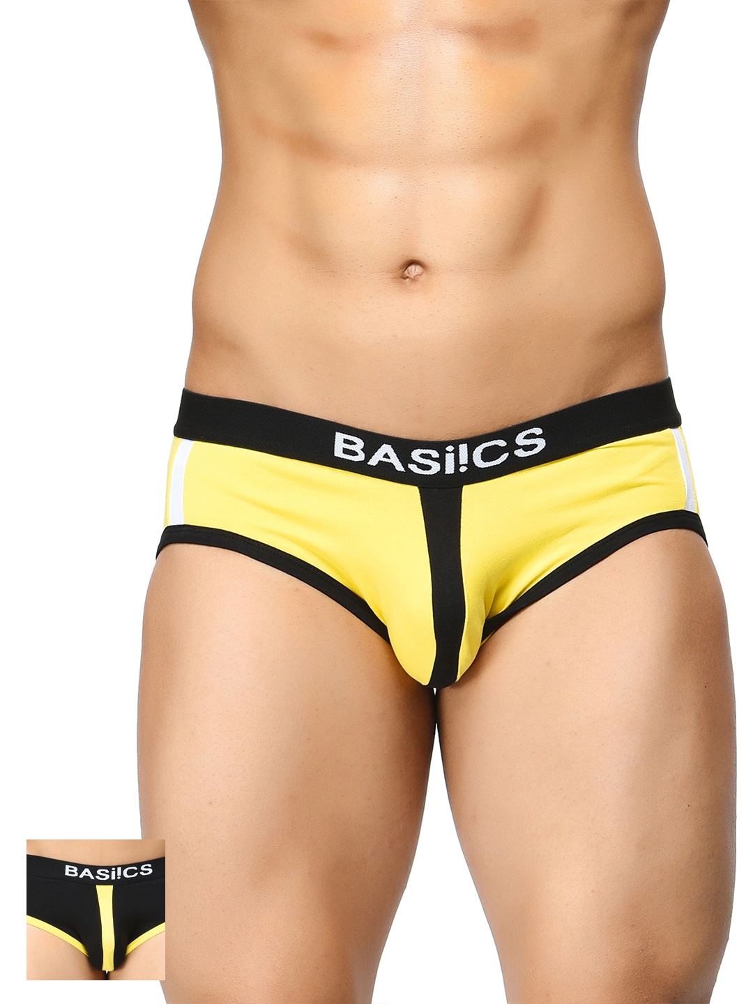 

BASIICS by La Intimo Men Pack of 2 Briefs BCSBR080B026, Yellow