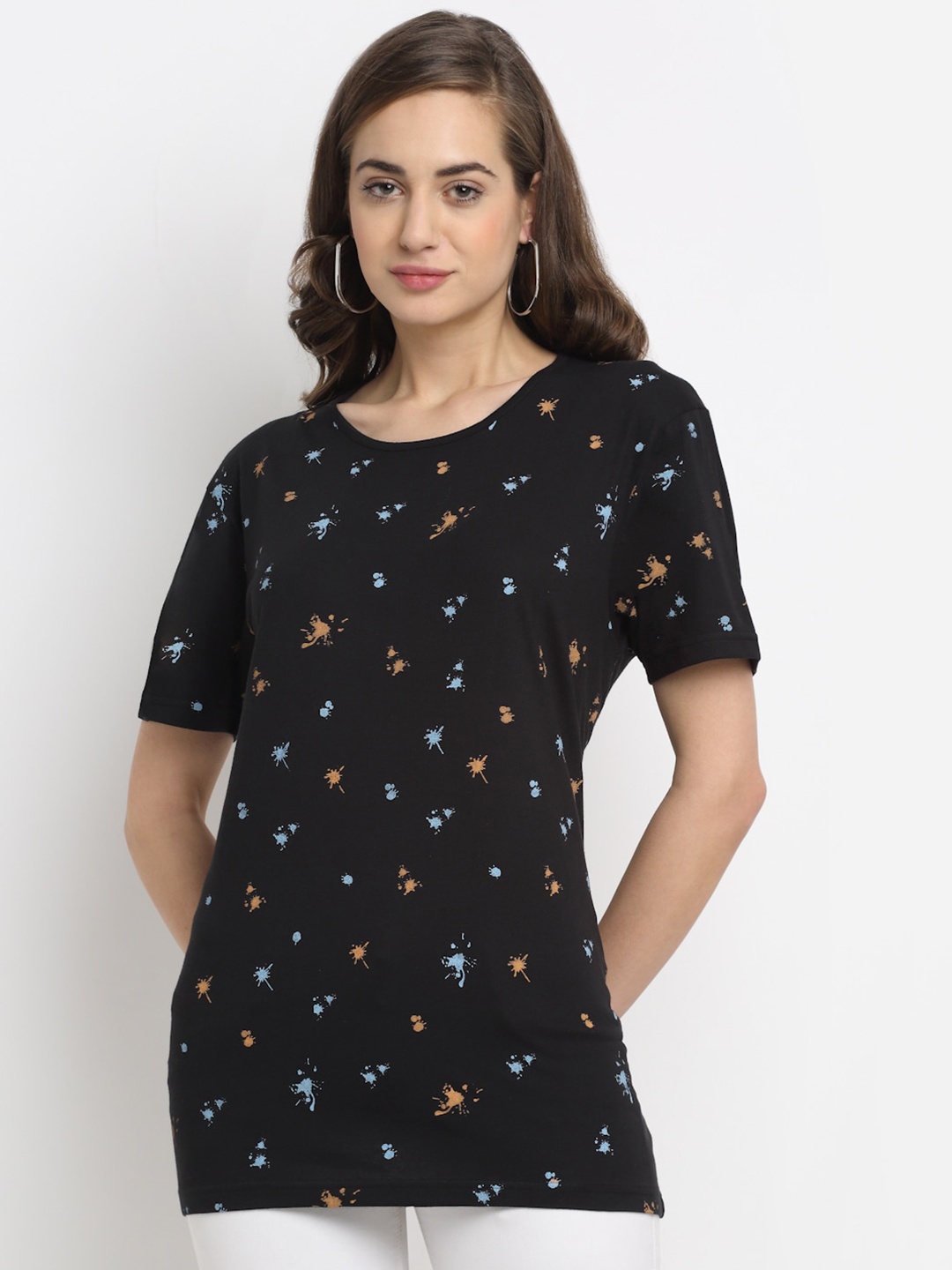 

MACK JONNEY Women Black Typography Printed T-shirt
