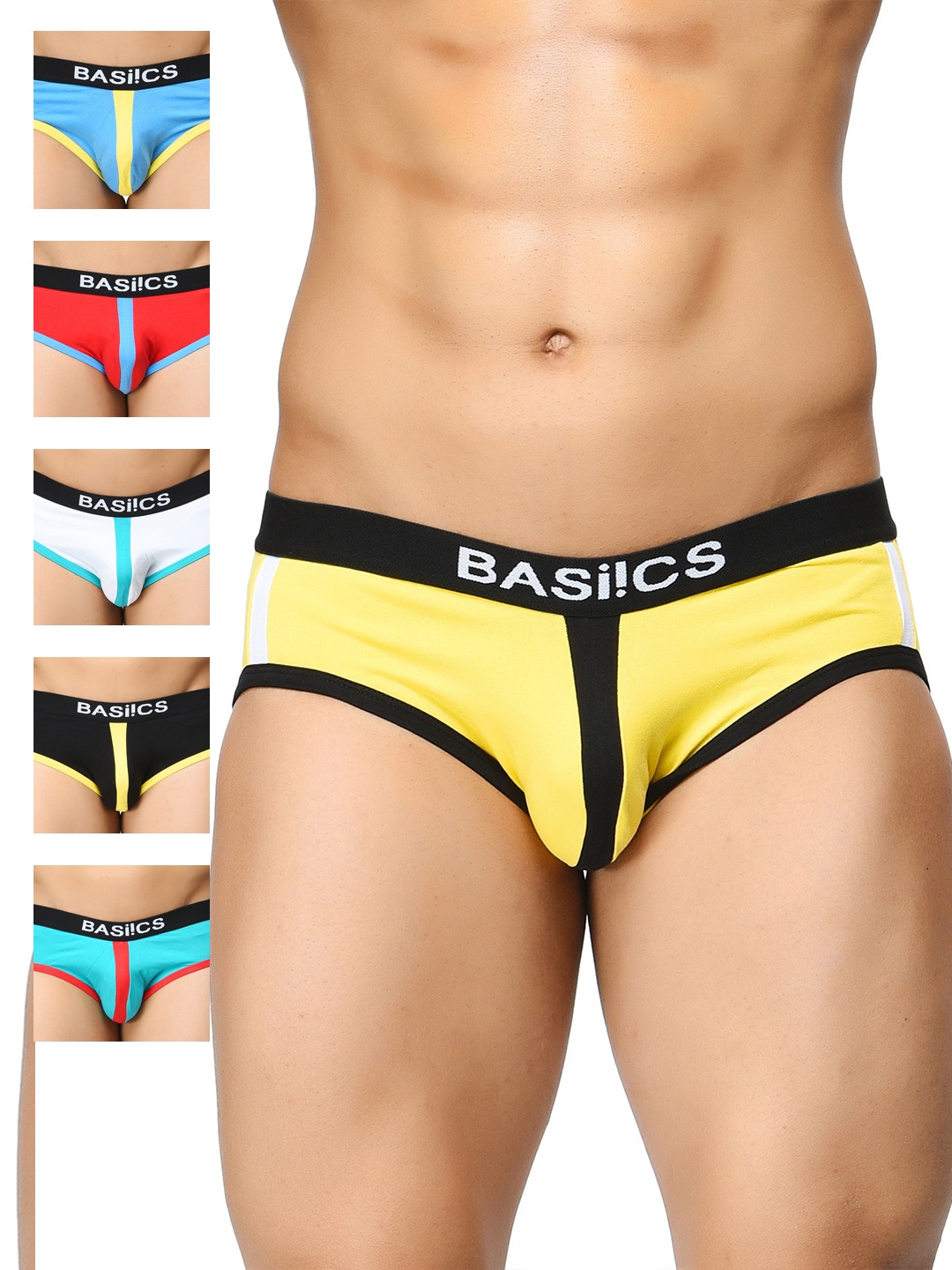 

BASIICS by La Intimo Men Pack of 6 Briefs, Multi