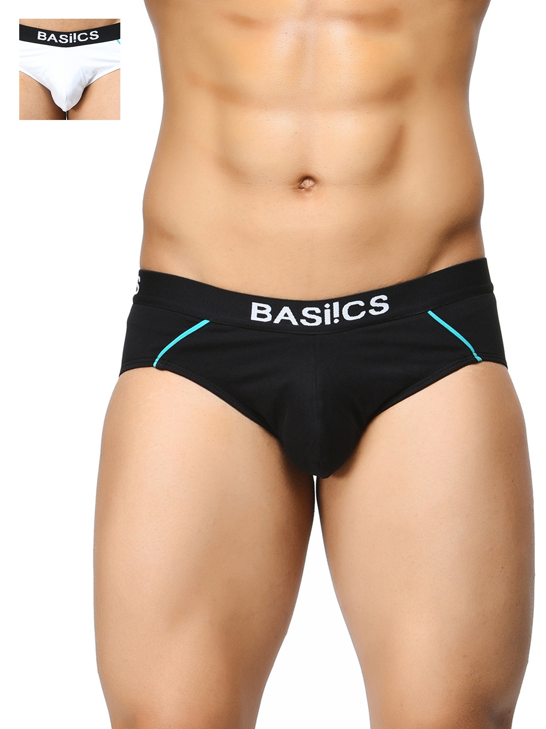 

BASIICS by La Intimo Men Pack of 2 Briefs BCSBR090B025, Black