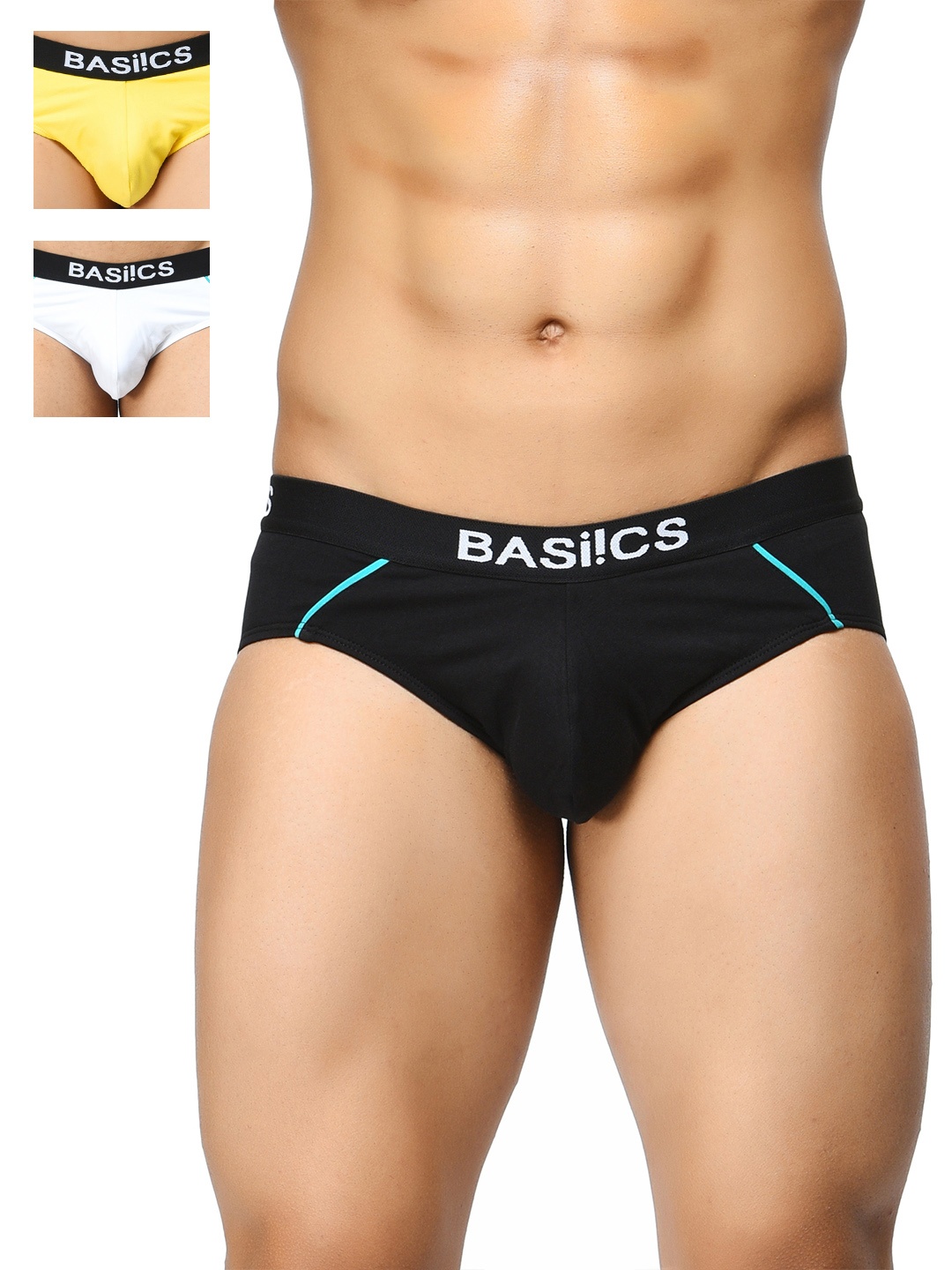 

BASIICS by La Intimo Men Pack of 3 Briefs BCSBR090C256, Black