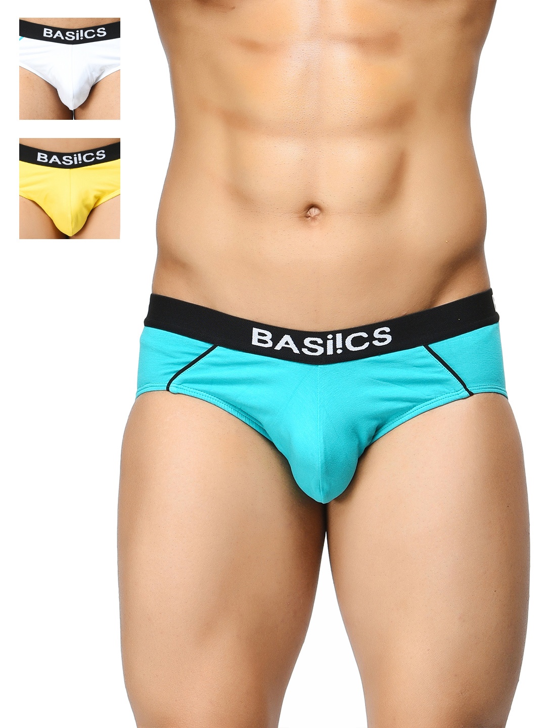 

BASIICS by La Intimo Men Pack of 3 Briefs BCSBR090C456, White