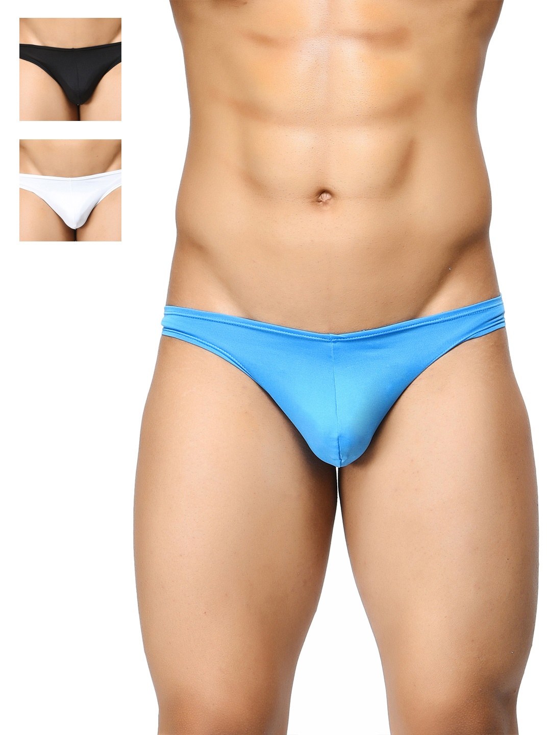 

BASIICS by La Intimo Men Pack of 3 Briefs, Black