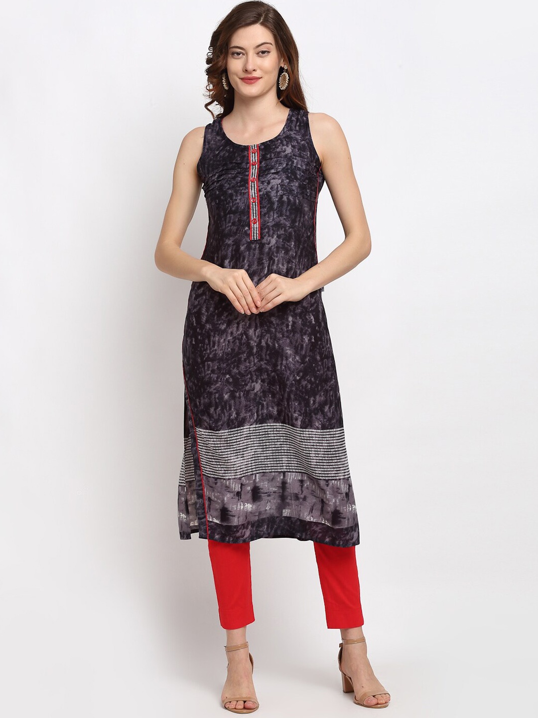 

Lovely Lady Women Black Printed Kurta