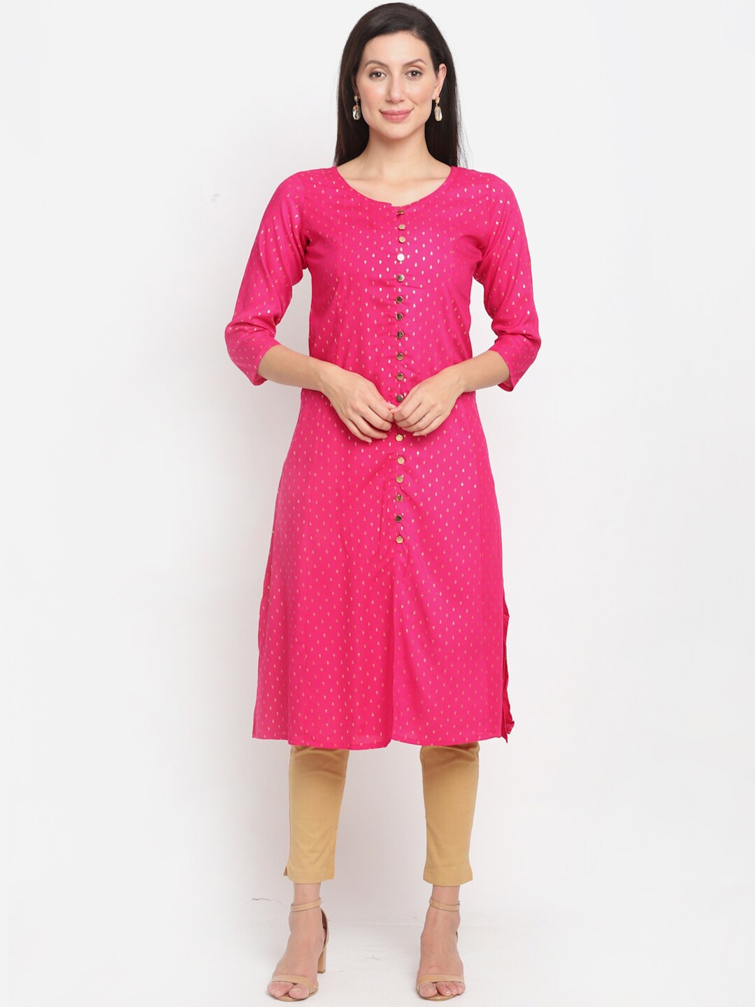 

Lovely Lady Women Magenta Ethnic Motifs Printed Kurta