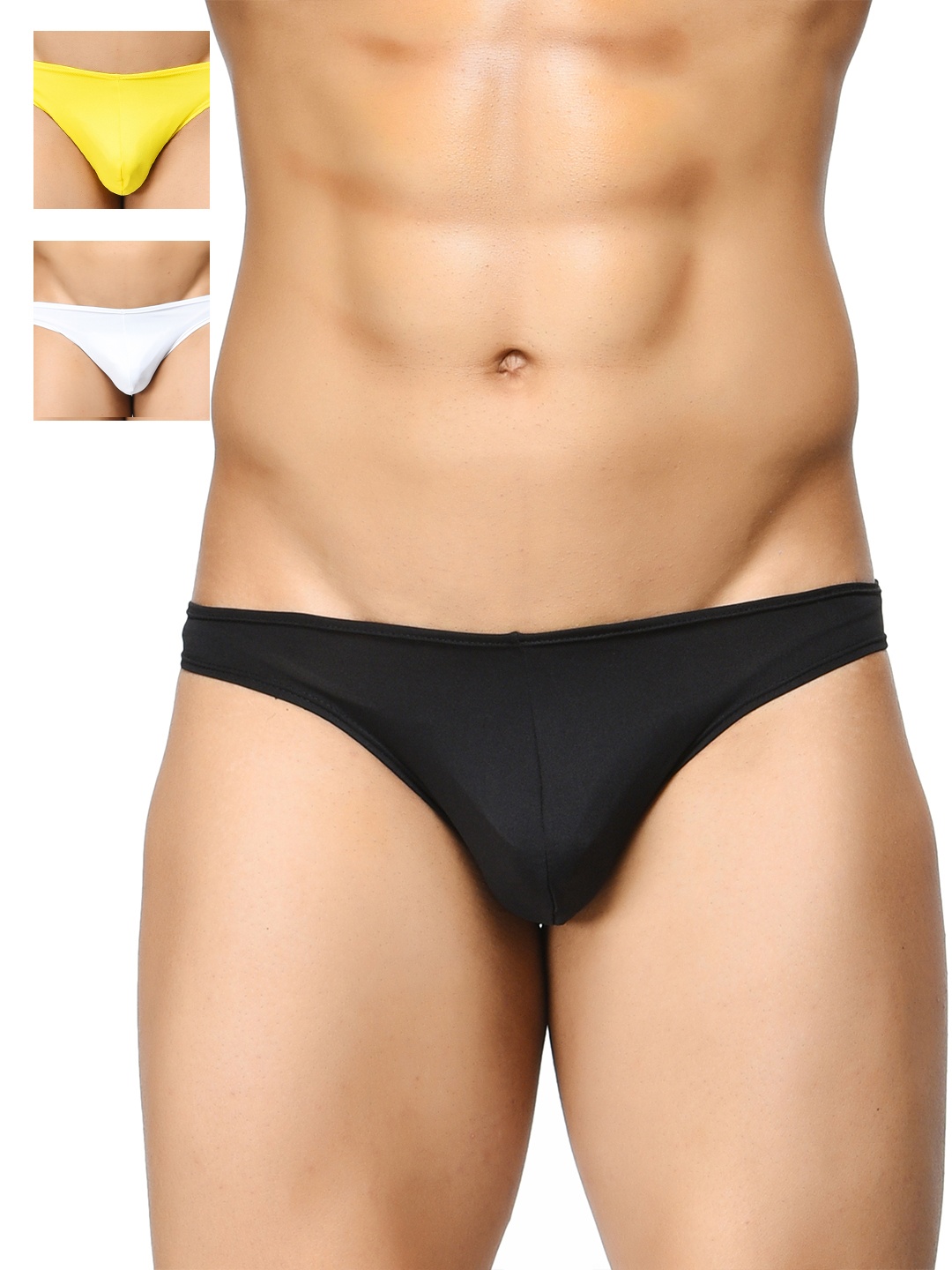 

BASIICS by La Intimo Men Pack of 3 Briefs, Yellow
