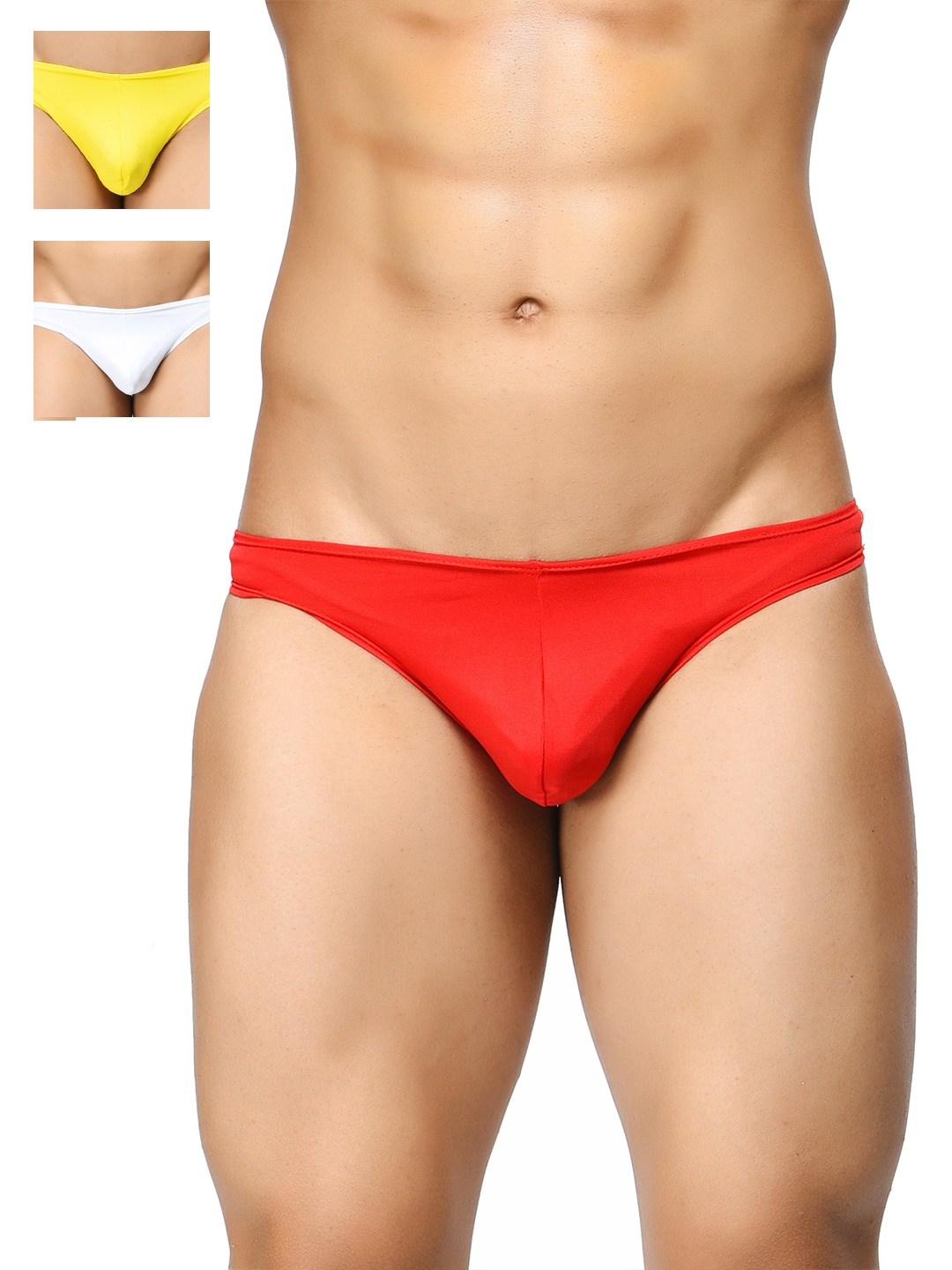 

BASIICS by La Intimo Men Pack of 3 Briefs, Red