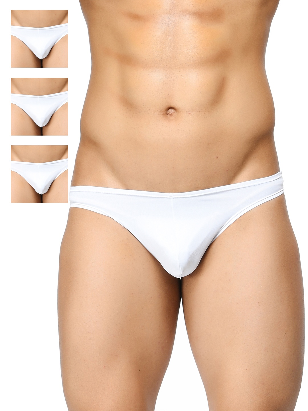 

BASIICS by La Intimo Men Pack of 3 White Briefs