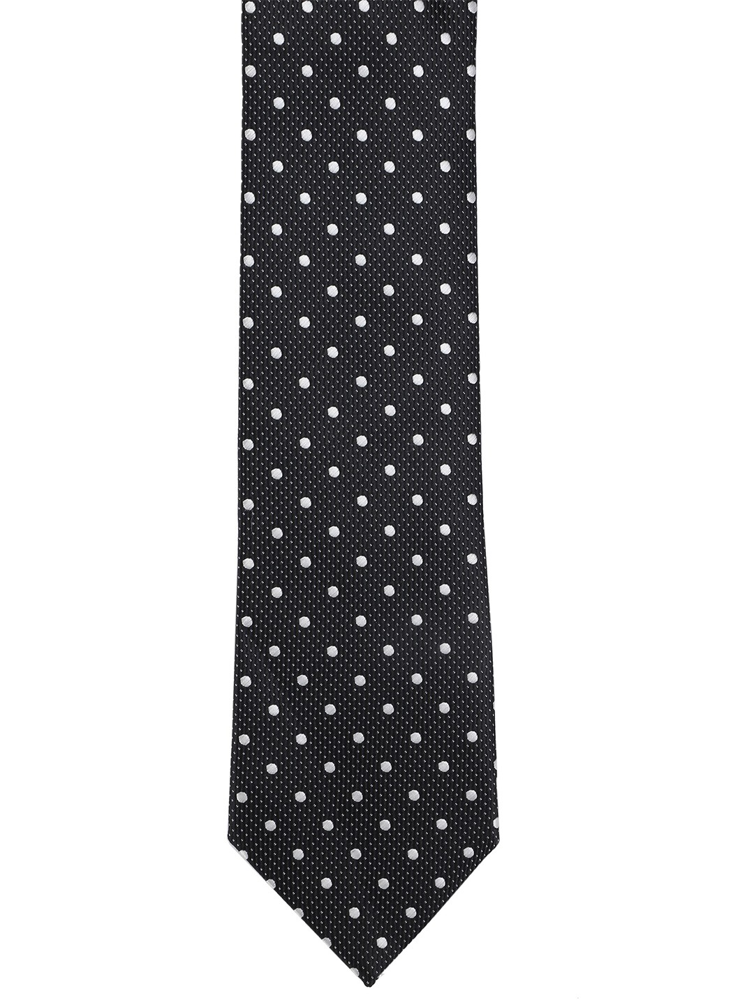 

Calvadoss Men Black & White Woven Design Broad Tie