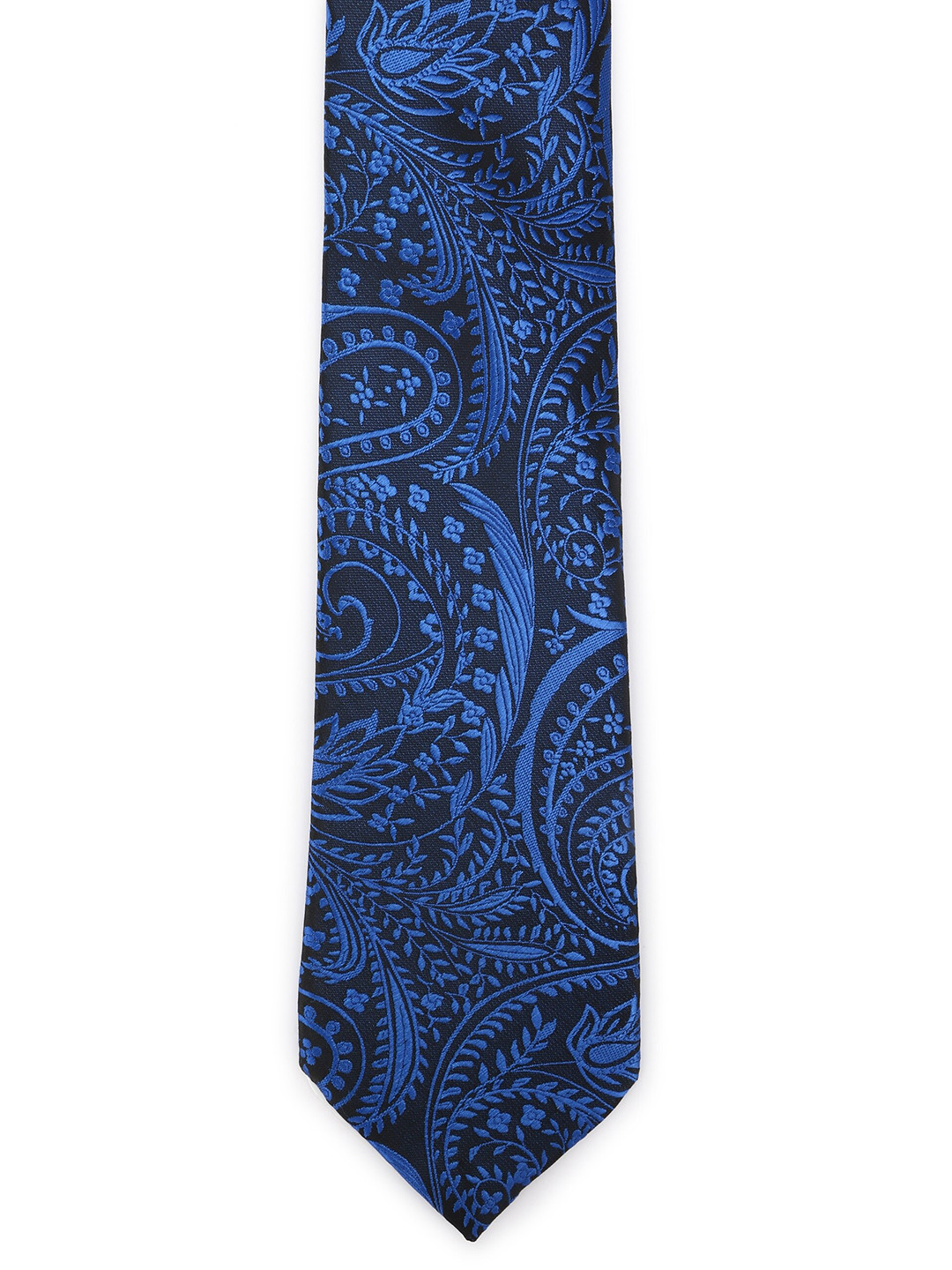 

Calvadoss Men Blue & Black Woven Design Broad Tie