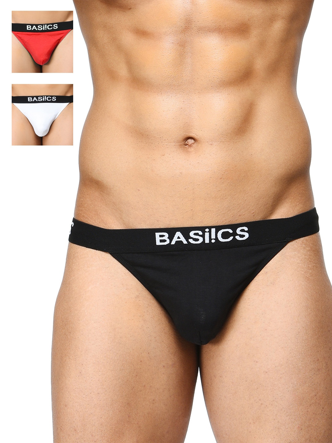 

BASIICS by La Intimo Men Pack of 3 Thongs BCSTH010C235, Black