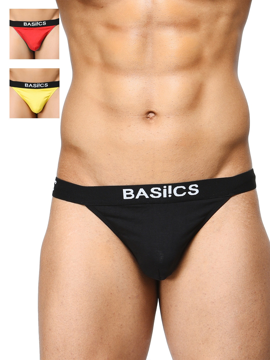 

BASIICS by La Intimo Men Pack of 3 Thongs BCSTH010C236, Yellow