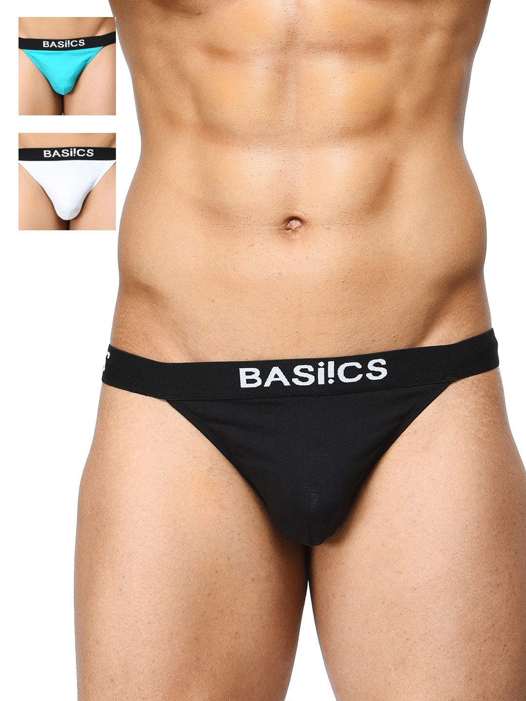 

BASIICS by La Intimo Men Pack of 3 Thongs BCSTH010C245, Black