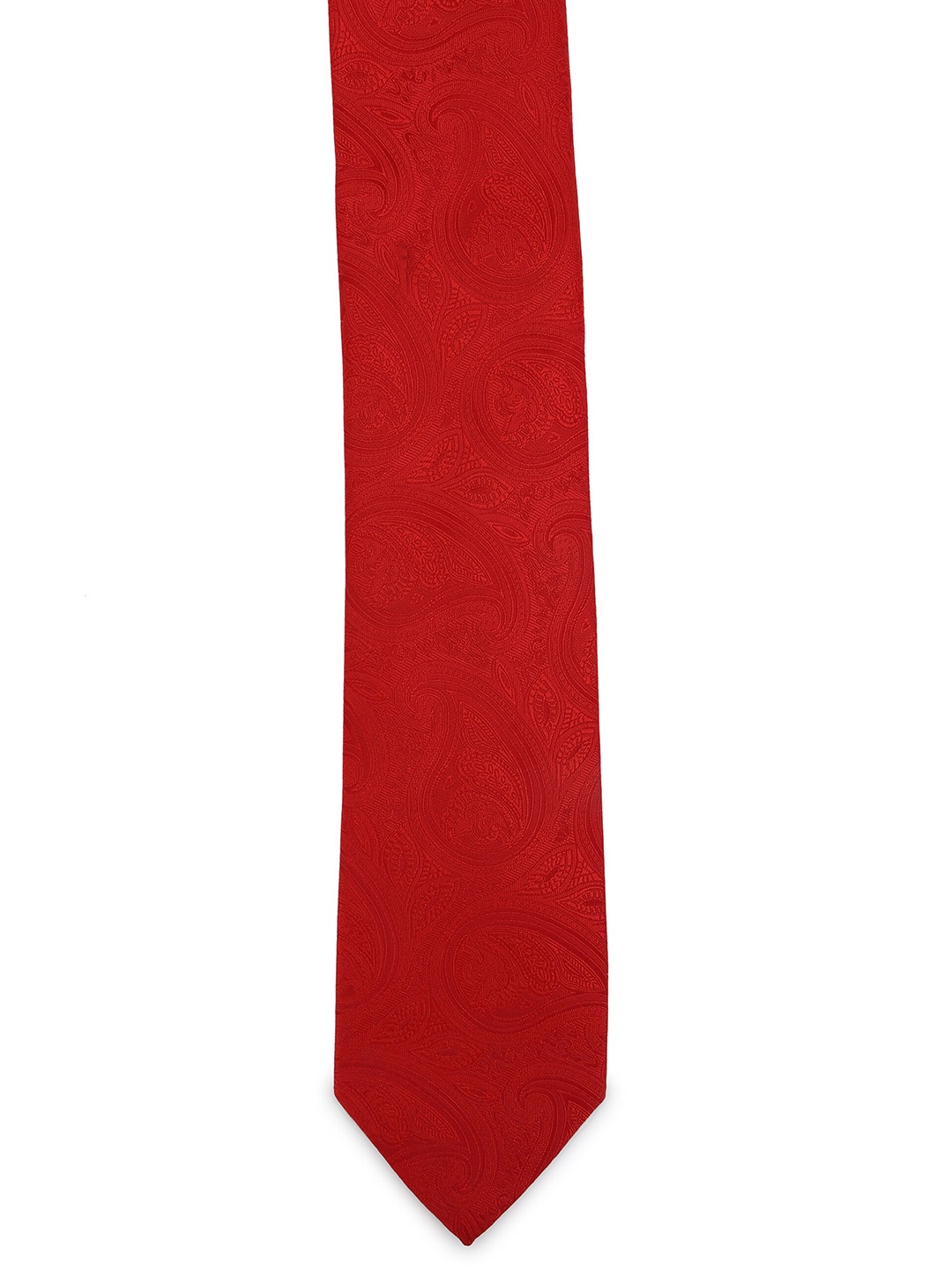 

Calvadoss Men Red Woven Design Broad Tie