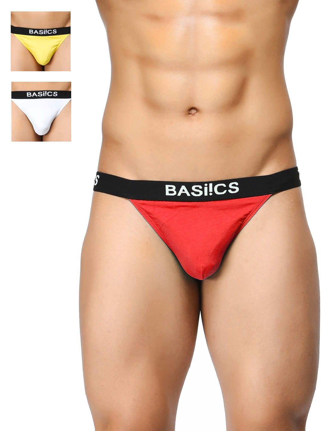 

BASIICS by La Intimo Men Pack of 3 Thongs BCSTH010C356, Red