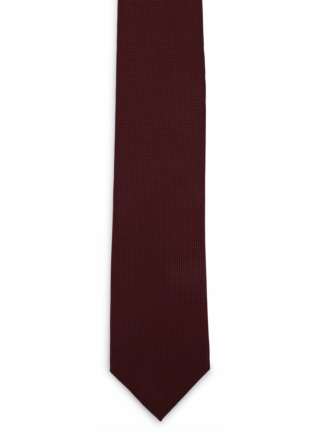 

Calvadoss Men Maroon & Black Woven Design Broad Tie