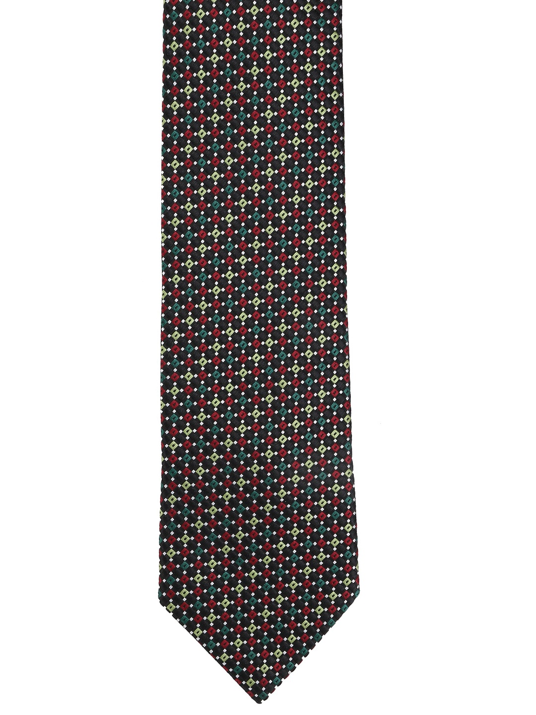 

Calvadoss Men Green & Black Woven Design Broad Tie