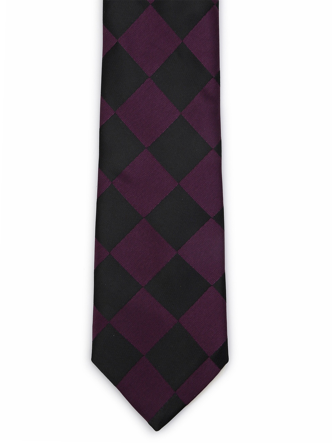 

Calvadoss Men Purple & Black Woven Design Broad Tie