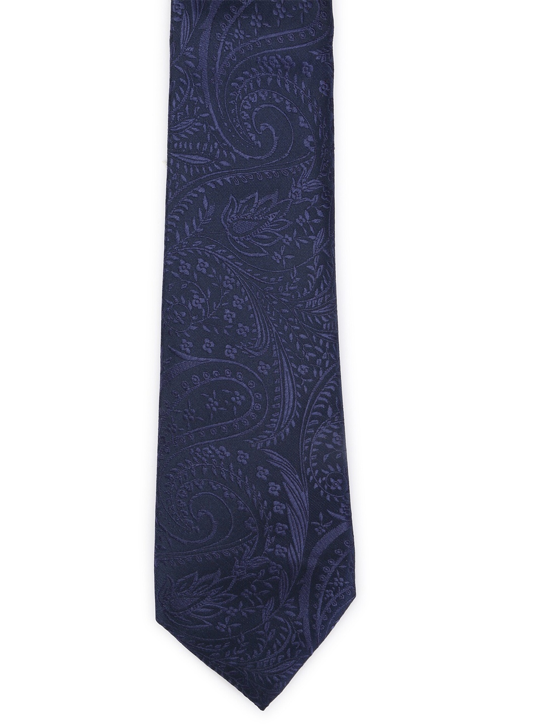 

Calvadoss Men Navy Blue Woven Design Broad Tie