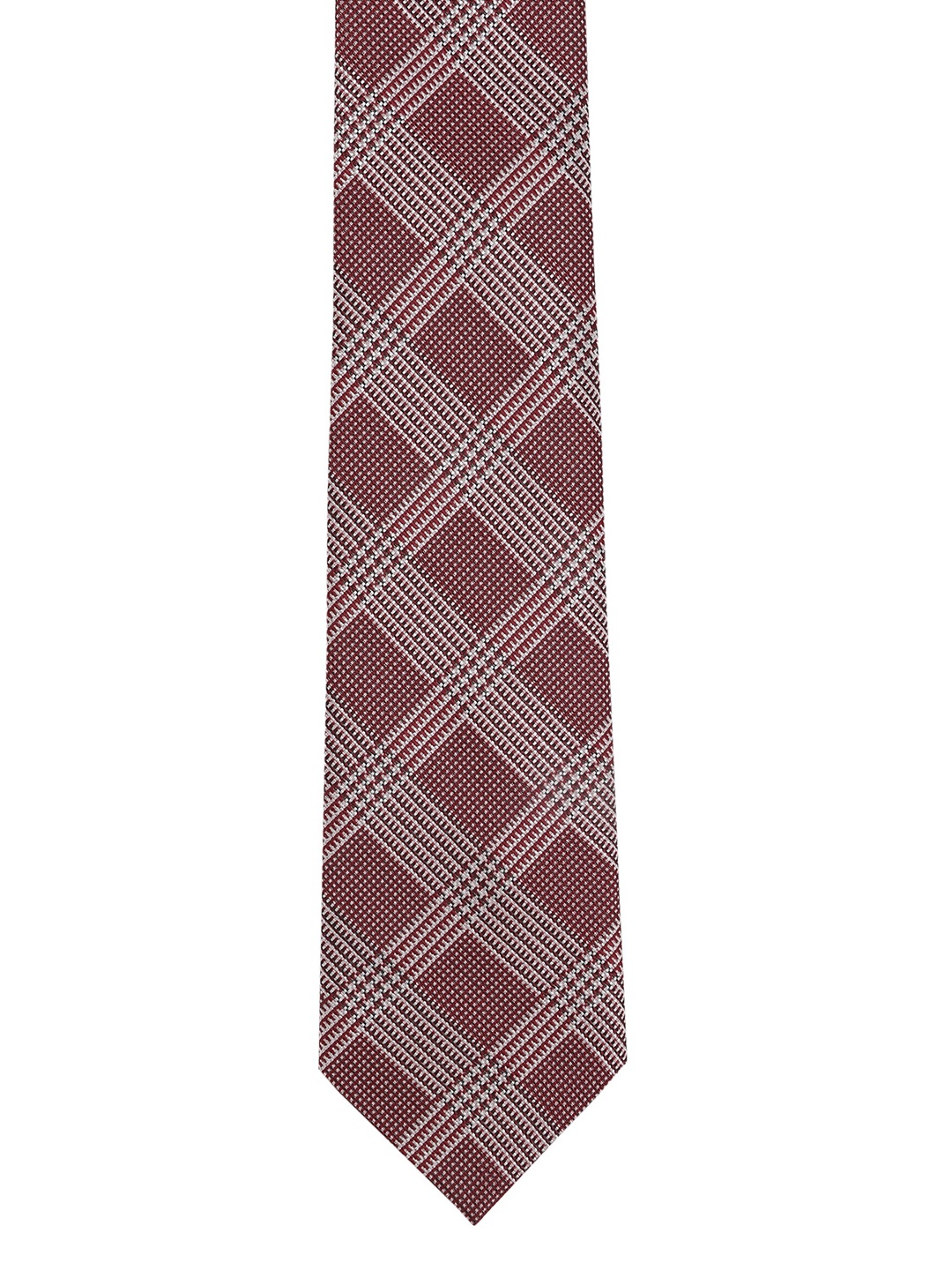 

Calvadoss Men Red & Grey Checked Broad Tie