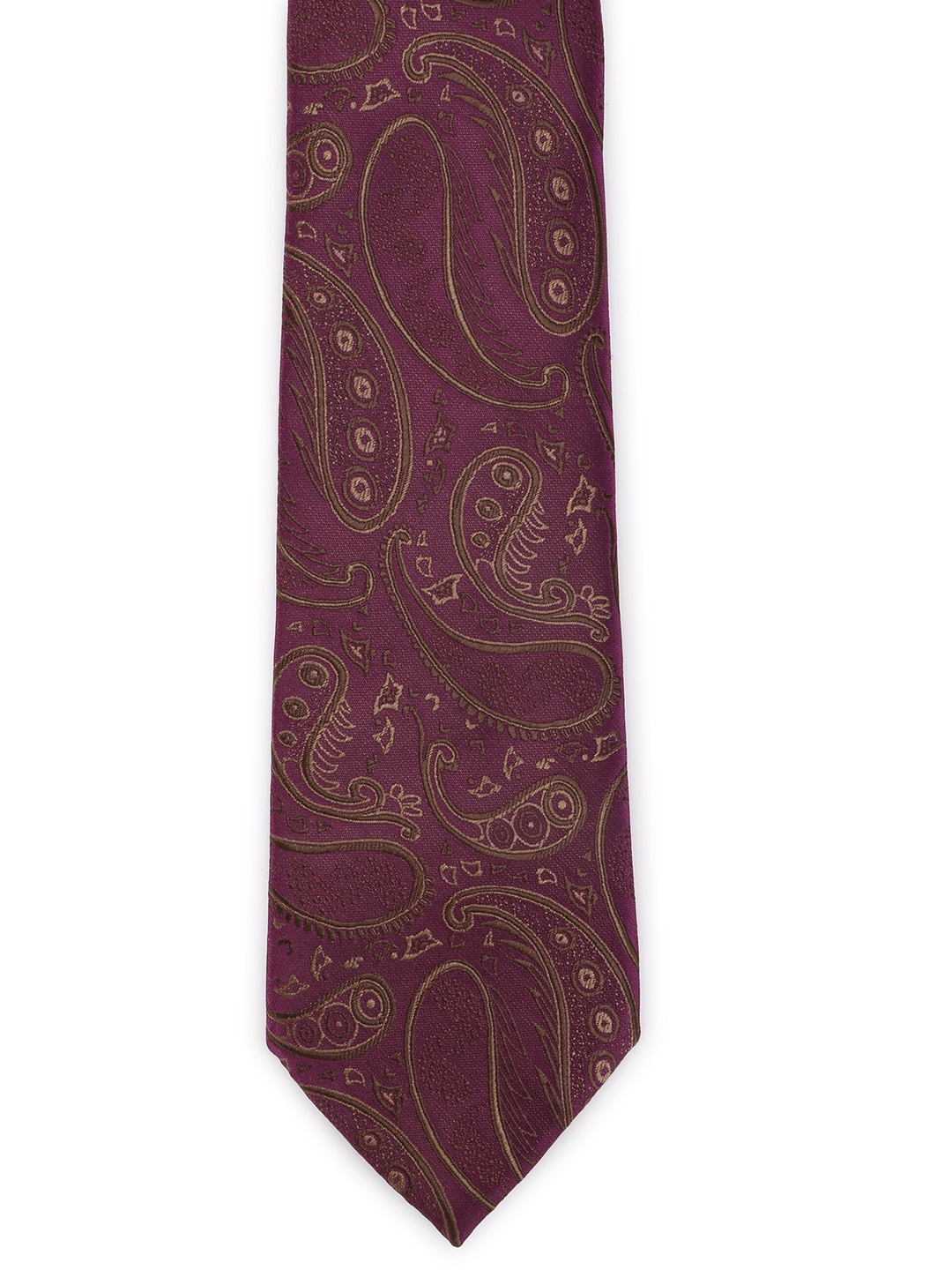 

Calvadoss Men Purple & Brown Woven Design Broad Tie