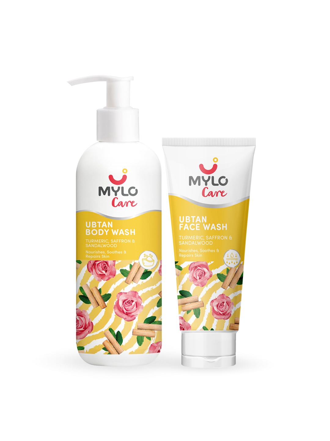 

Mylo Set of Ubtan Face Wash & Body Wash with Turmeric-Saffron 400 g, Brown