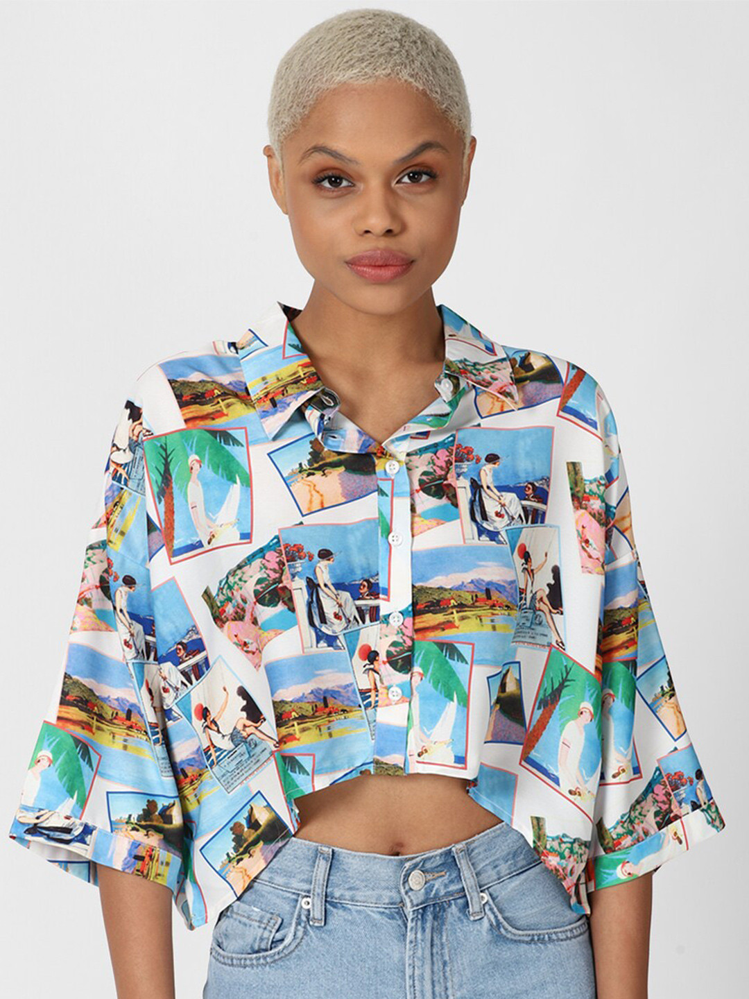 

FOREVER 21 Women Multicoloured Floral Printed Casual Shirt, Multi