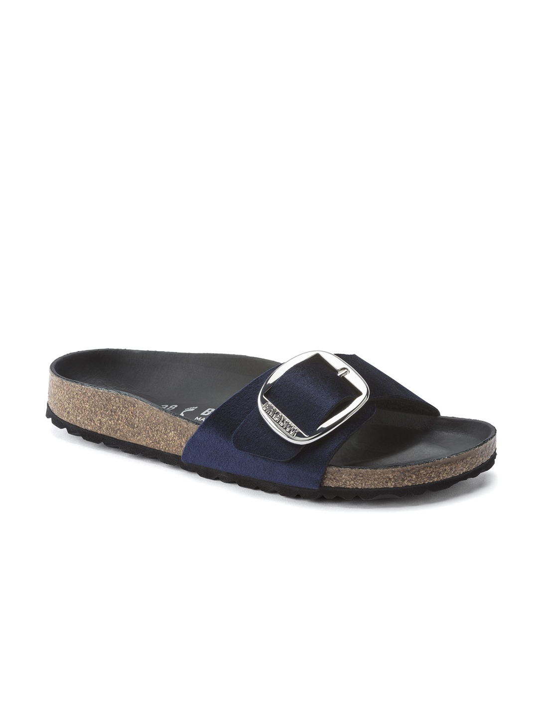 

Birkenstock Women Blue & Black Narrow Width Sliders