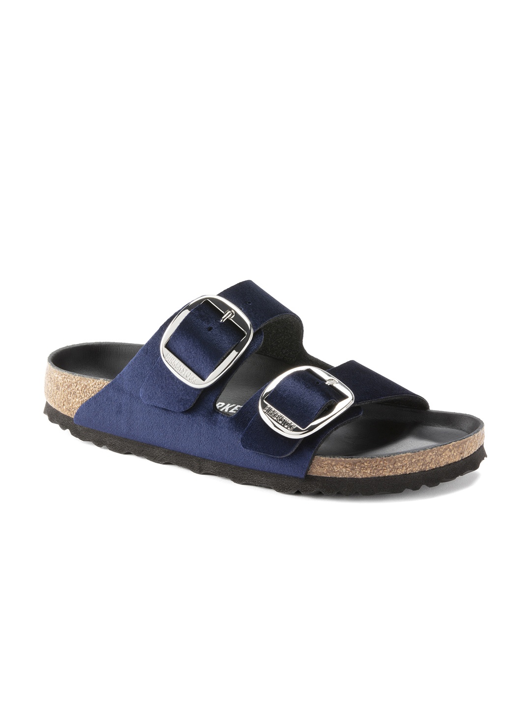 

Birkenstock Women Blue Narrow Width Buckle Detail Sliders