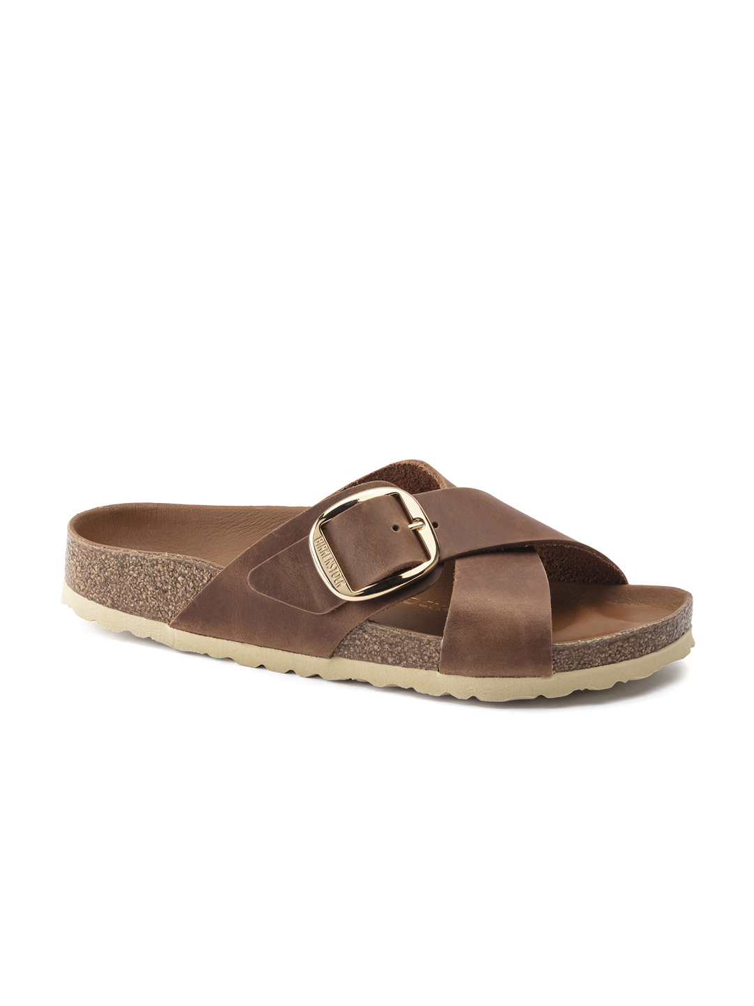 

Birkenstock Women Brown Sliders Narrow Width Flip Flops