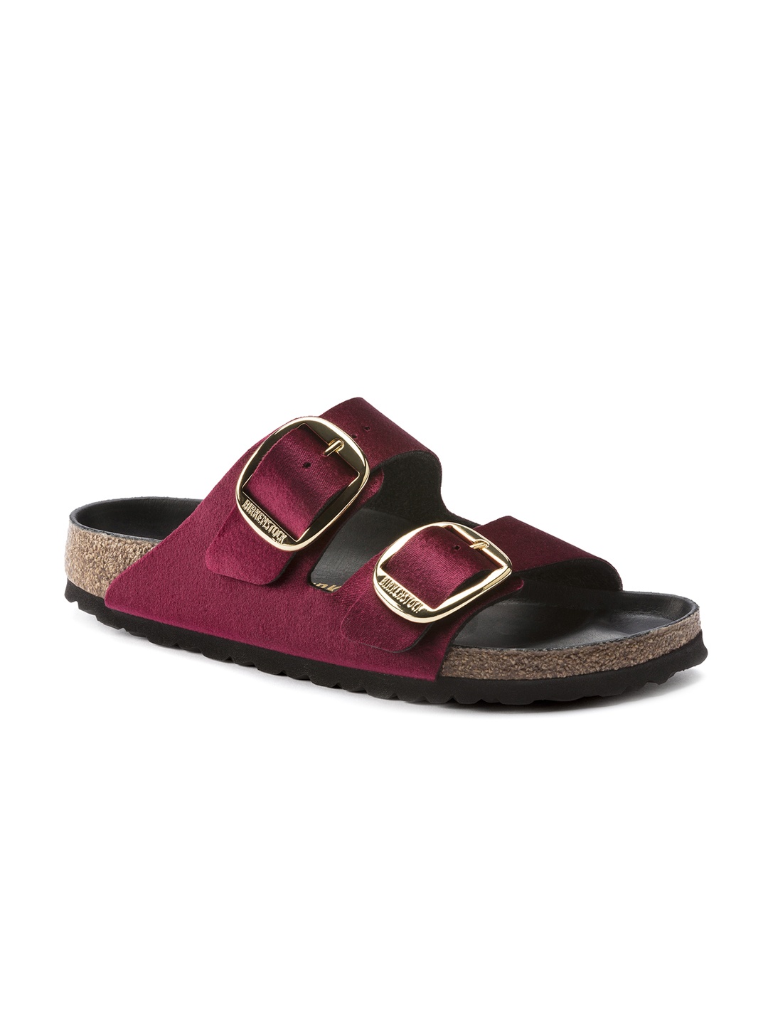 

Birkenstock Women Narrow Width Red Buckle Detail Arizona Sliders