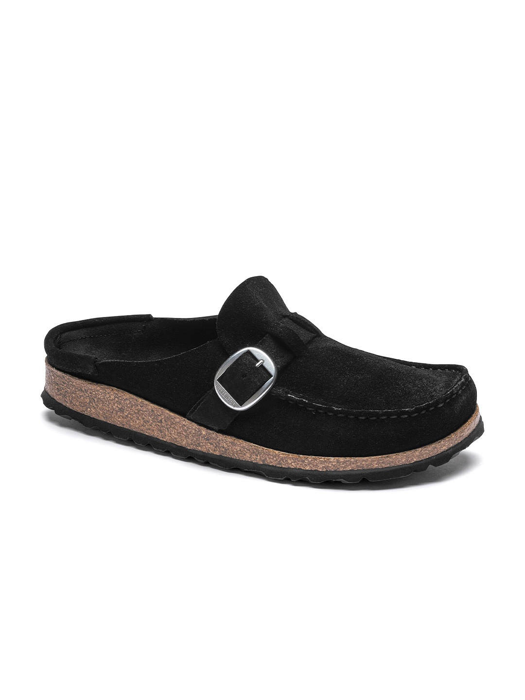 

Birkenstock Buckley Black Narrow Width Suede Leather Clogs