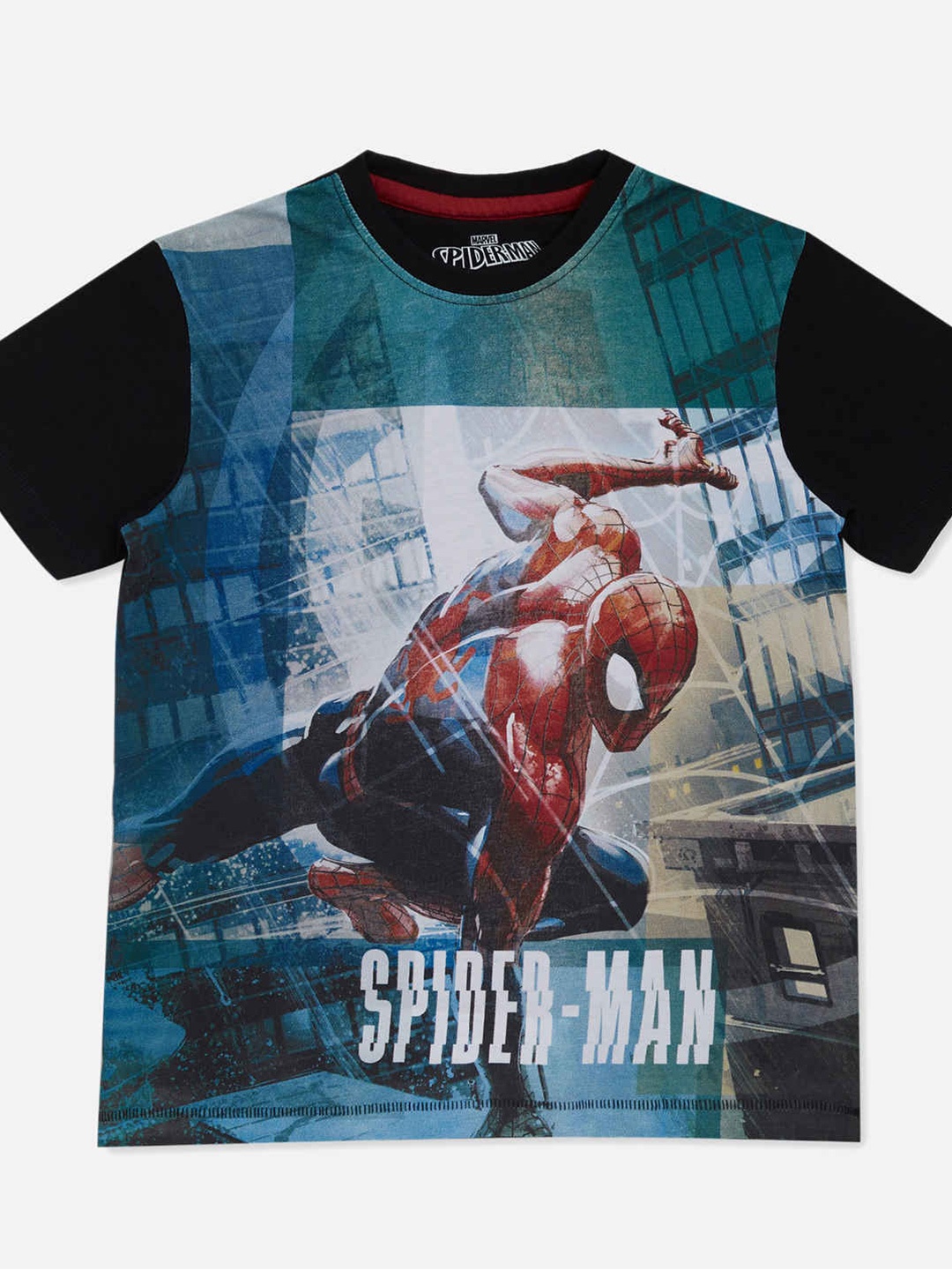 

Pepe Jeans Boys Black & Blue Spider Man Printed T-shirt