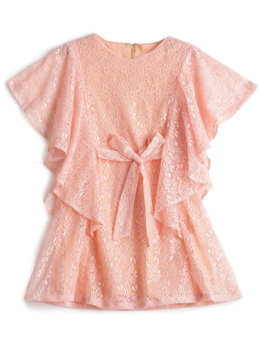 

UNDER FOURTEEN ONLY Peach-Coloured Lace Dress