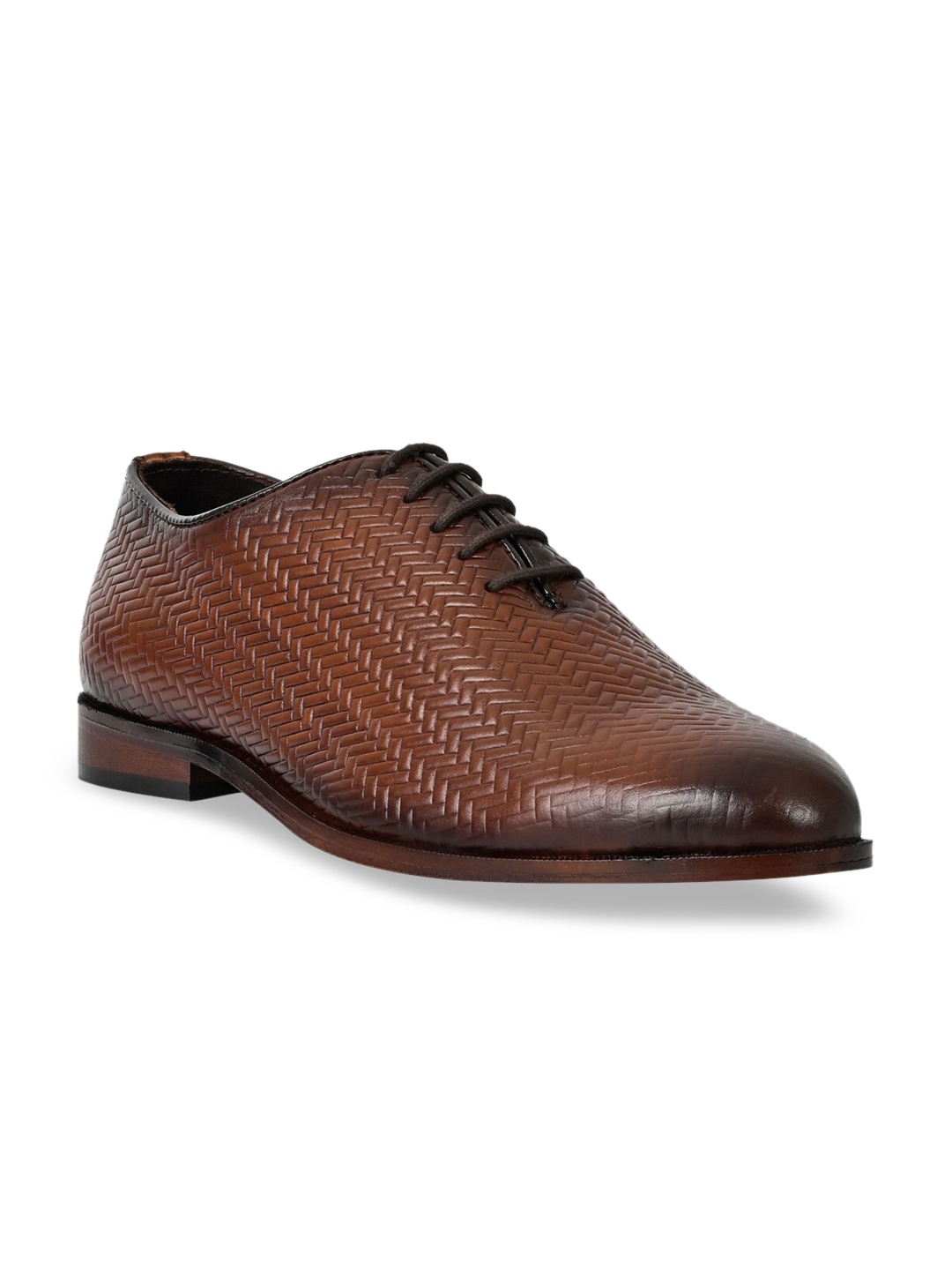 

LA BOTTE Men Brown Textured Leather Formal Oxfords