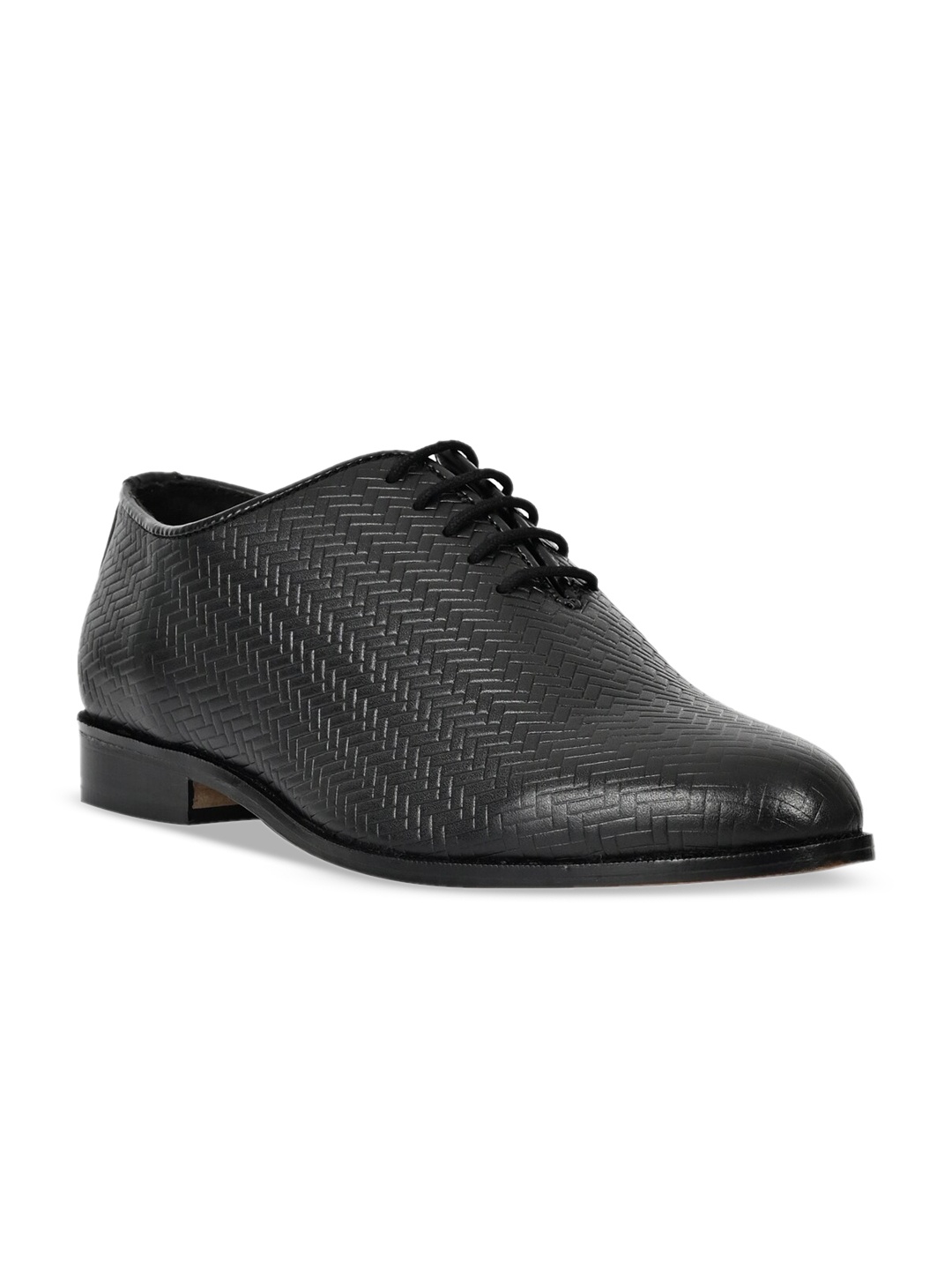 

LA BOTTE Men Black Textured Leather Formal Oxfords