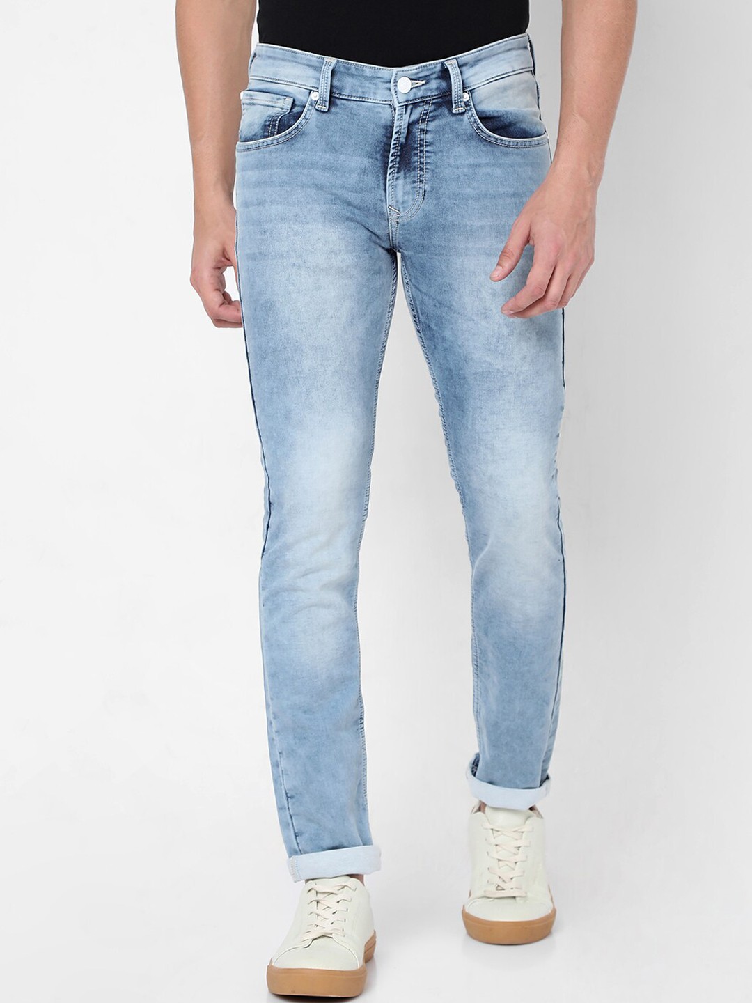 

SPYKAR Men Blue Slim Fit Low-Rise Heavy Fade Jeans